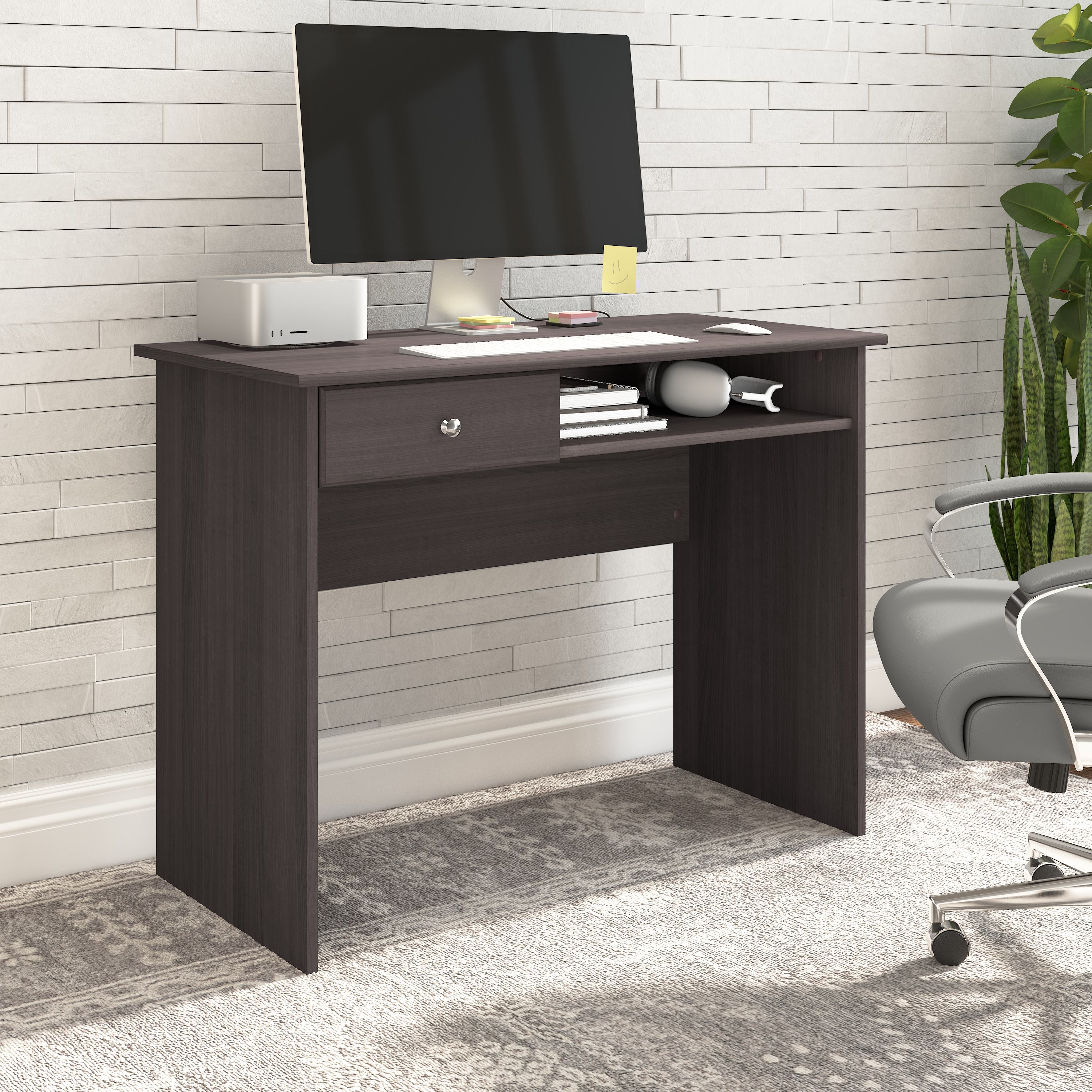 Shop Bush Furniture Cabot 40W Writing Desk 01 WC31740 #color_heather gray