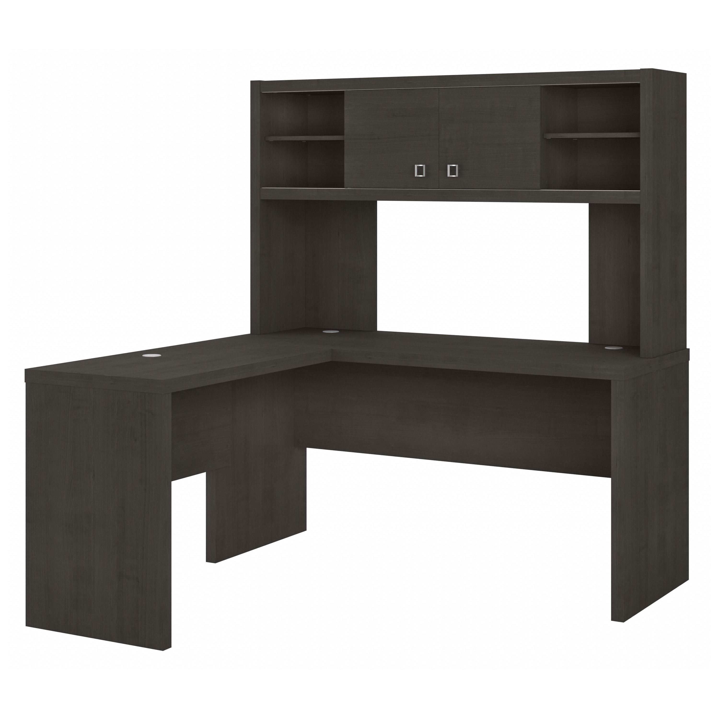 Shop Bush Business Furniture Echo L Shaped Desk with Hutch 02 ECH031CM #color_charcoal maple