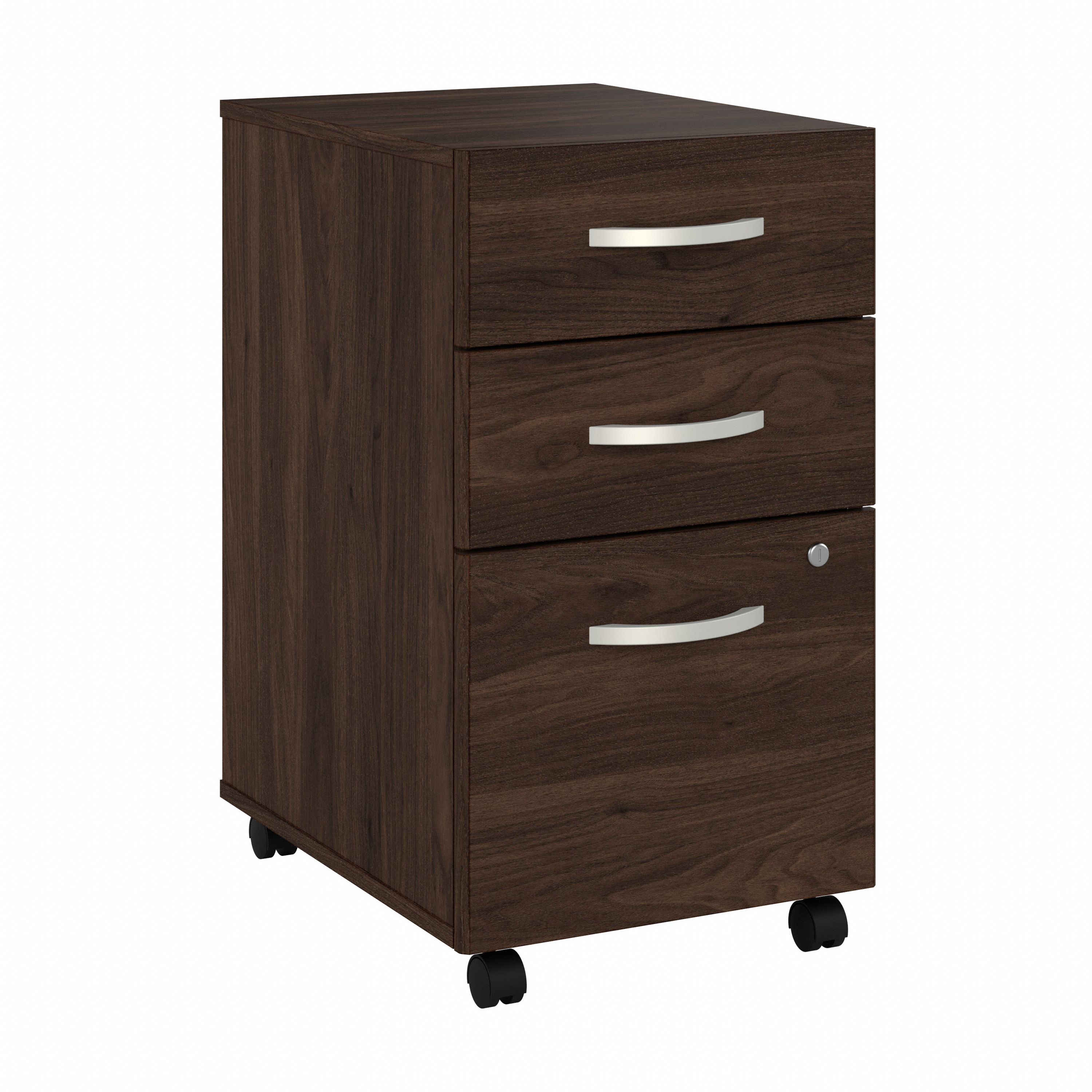 Shop Bush Business Furniture Hybrid 3 Drawer Mobile File Cabinet - Assembled 02 HYF216BWSU-Z #color_black walnut