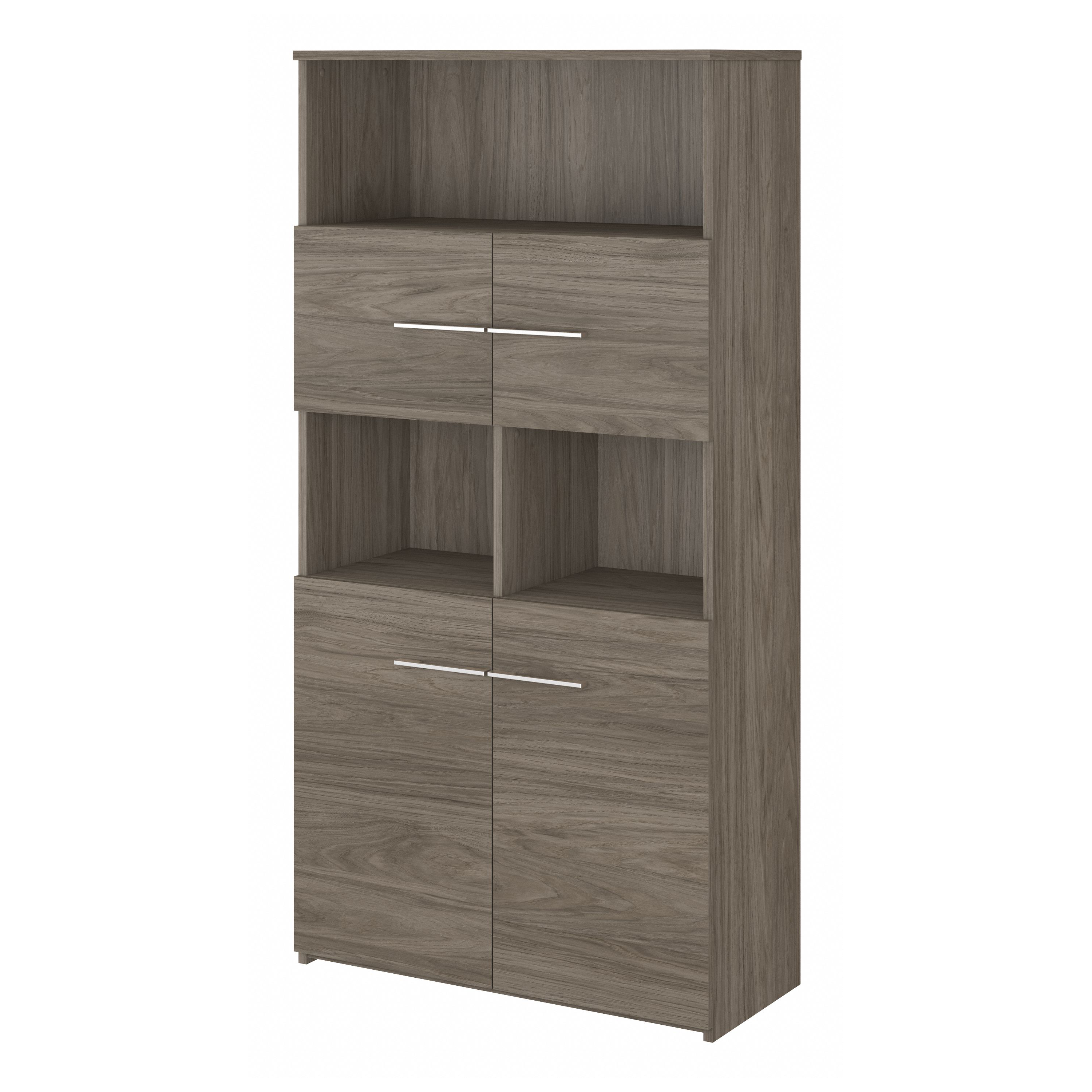 Shop Bush Business Furniture Office 500 5 Shelf Bookcase with Doors 02 OFB136MH #color_modern hickory