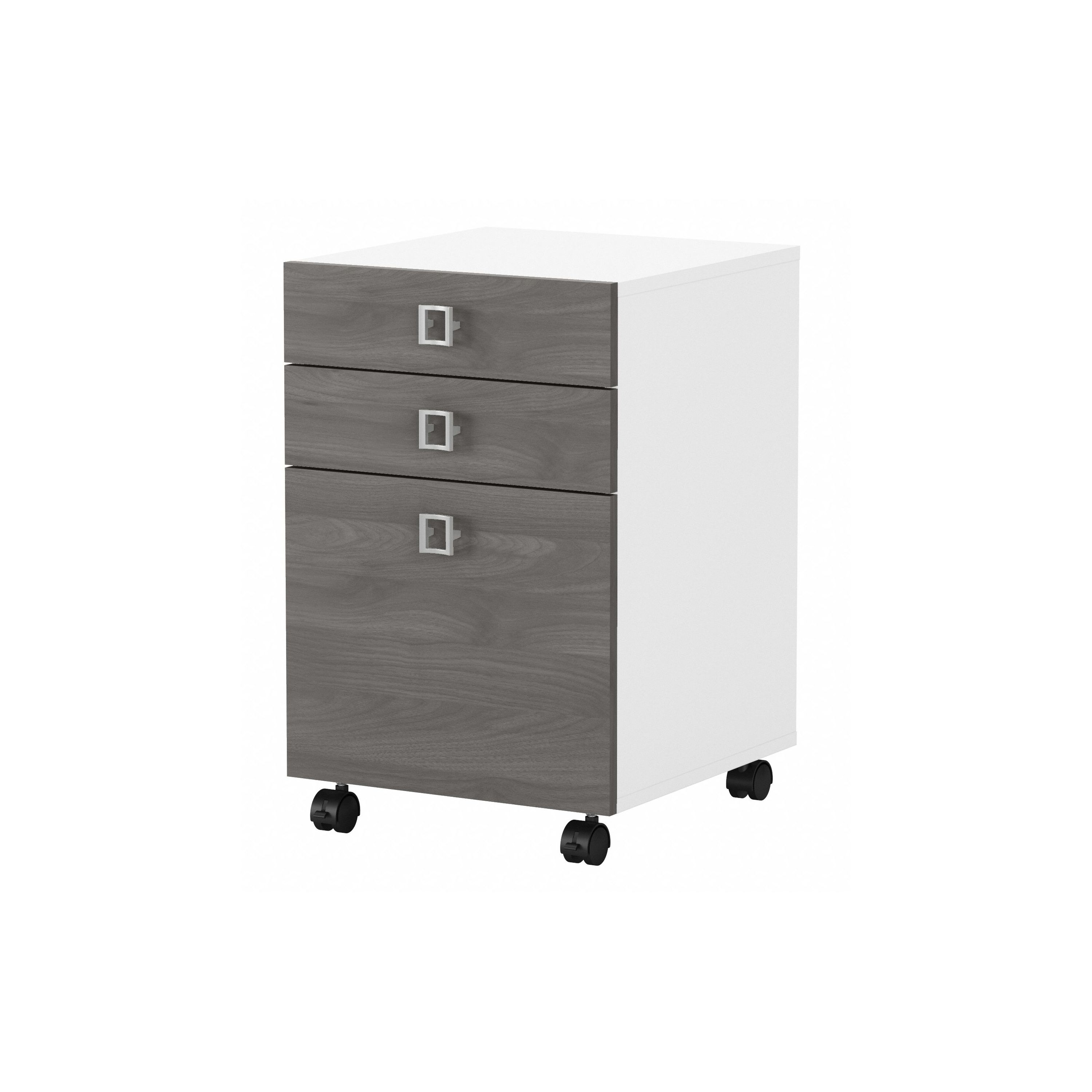Shop Bush Business Furniture Echo 3 Drawer Mobile File Cabinet 02 KI60501-03 #color_pure white/modern gray