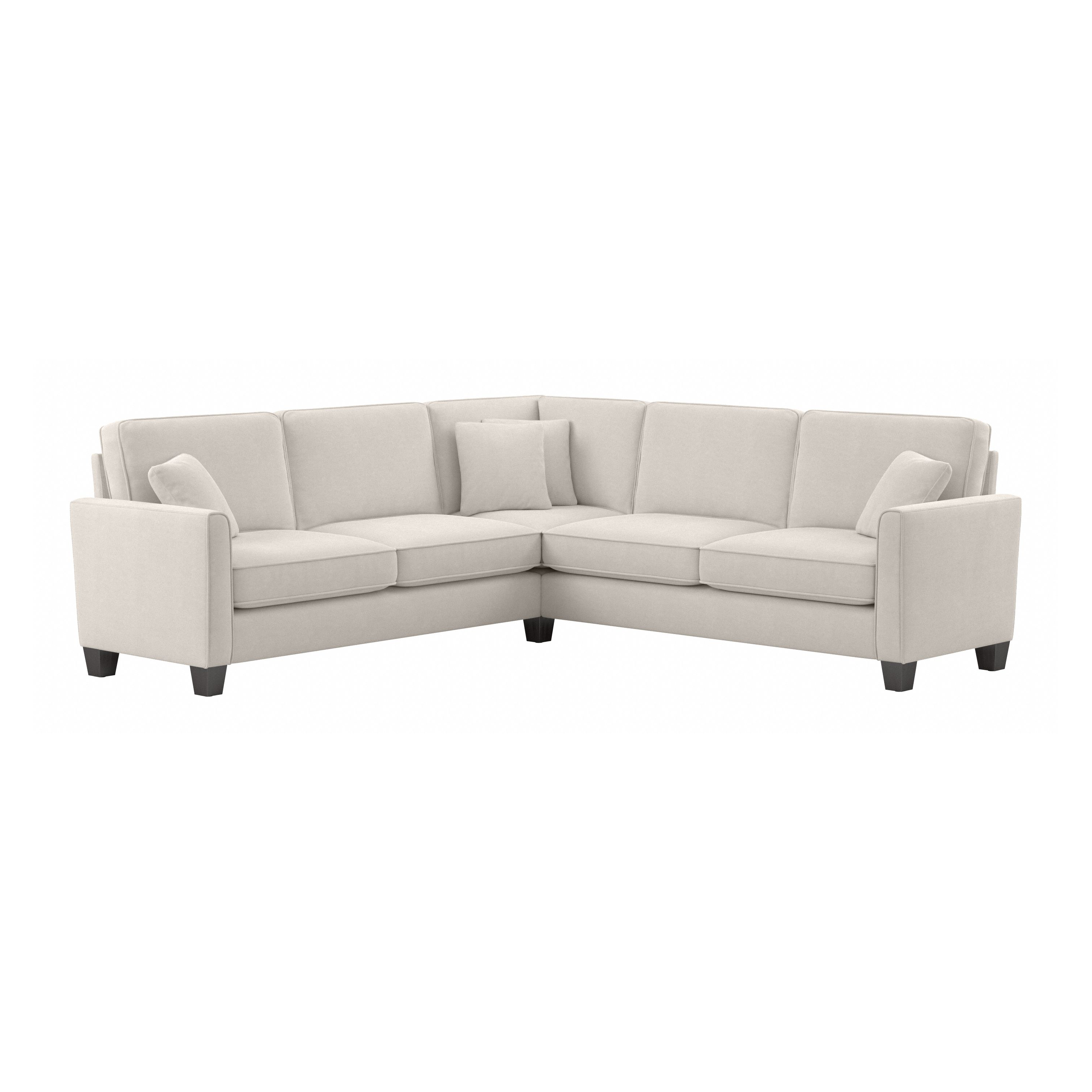 Shop Bush Furniture Flare 99W L Shaped Sectional Couch 03 FLY98SLBM-03K #color_light beige microsuede fabric