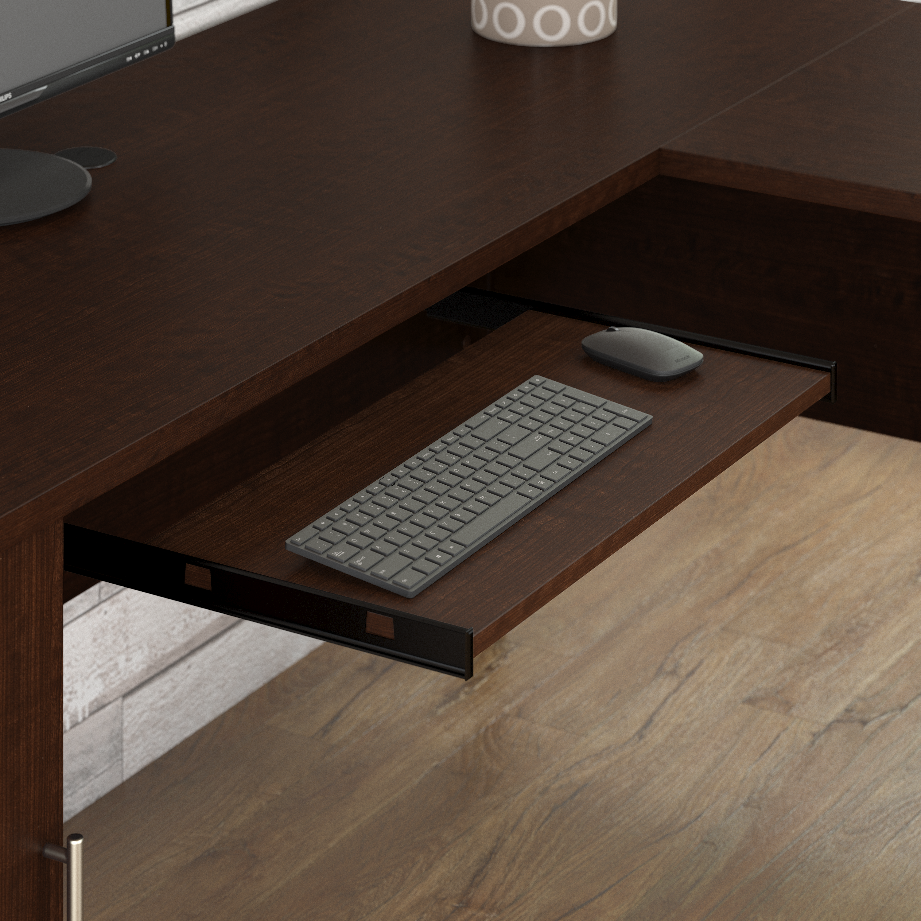 Shop Bush Furniture Somerset 72W L Shaped Desk with Hutch 03 SET001MR #color_mocha cherry
