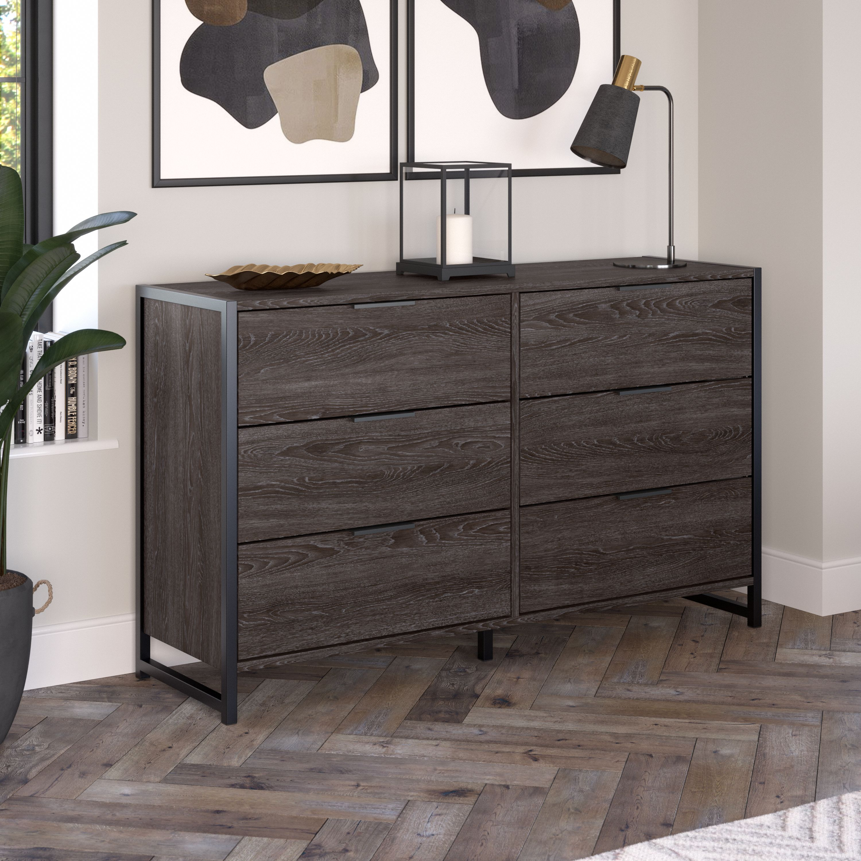 Shop Bush Furniture Atria 6 Drawer Dresser 01 ARS160CRK #color_charcoal gray