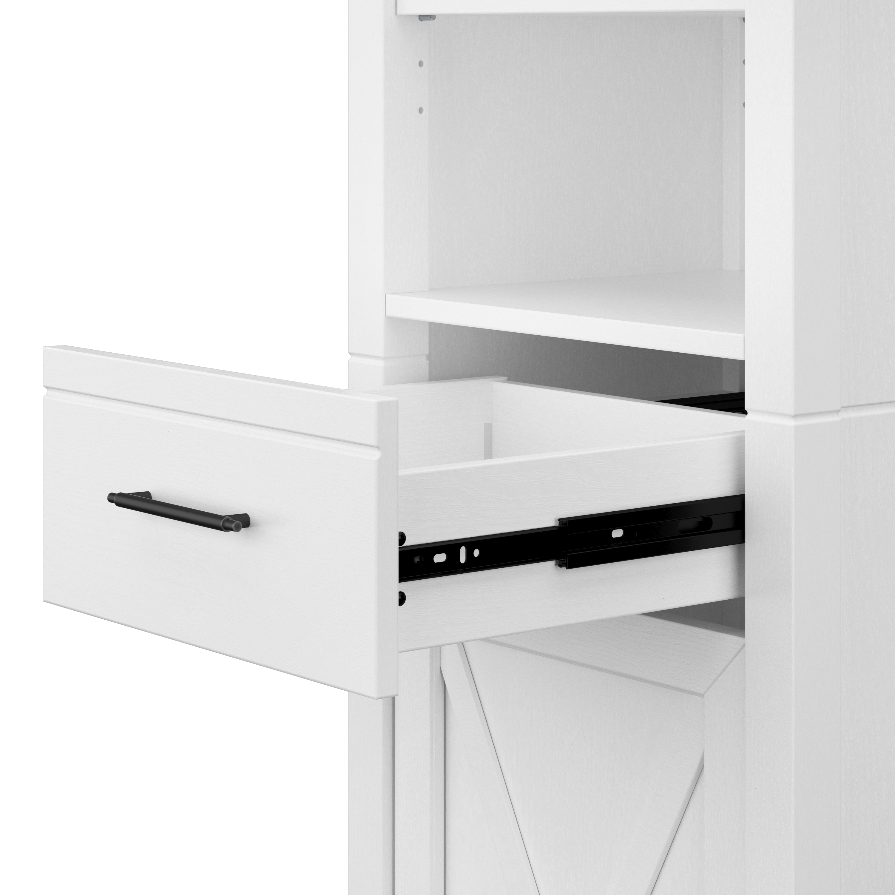 Shop Bush Furniture Key West Tall Linen Cabinet and Over The Toilet Storage Cabinet 04 KWS038WAS #color_white ash