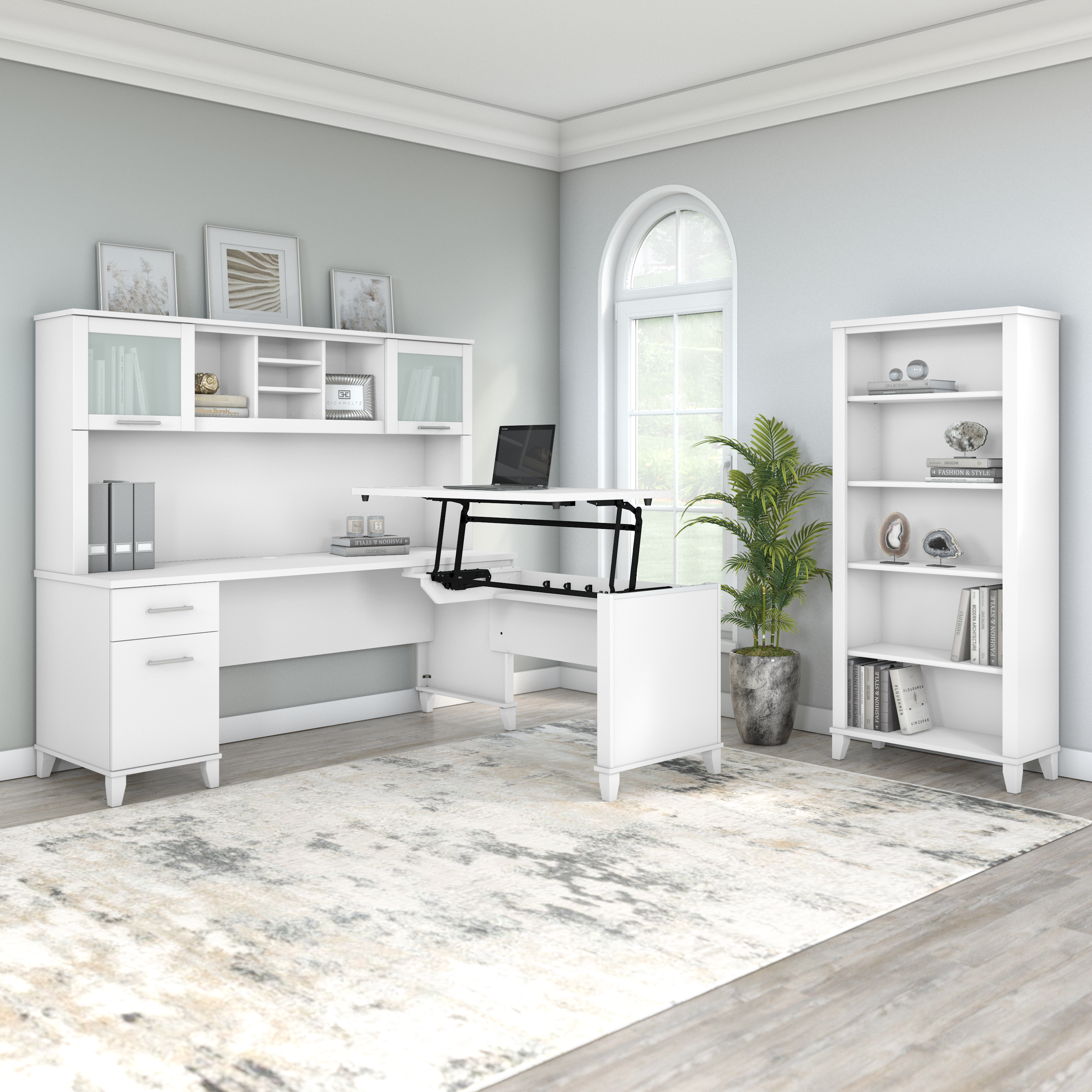Shop Bush Furniture Somerset 72W Desk Hutch 08 WC81911 #color_white