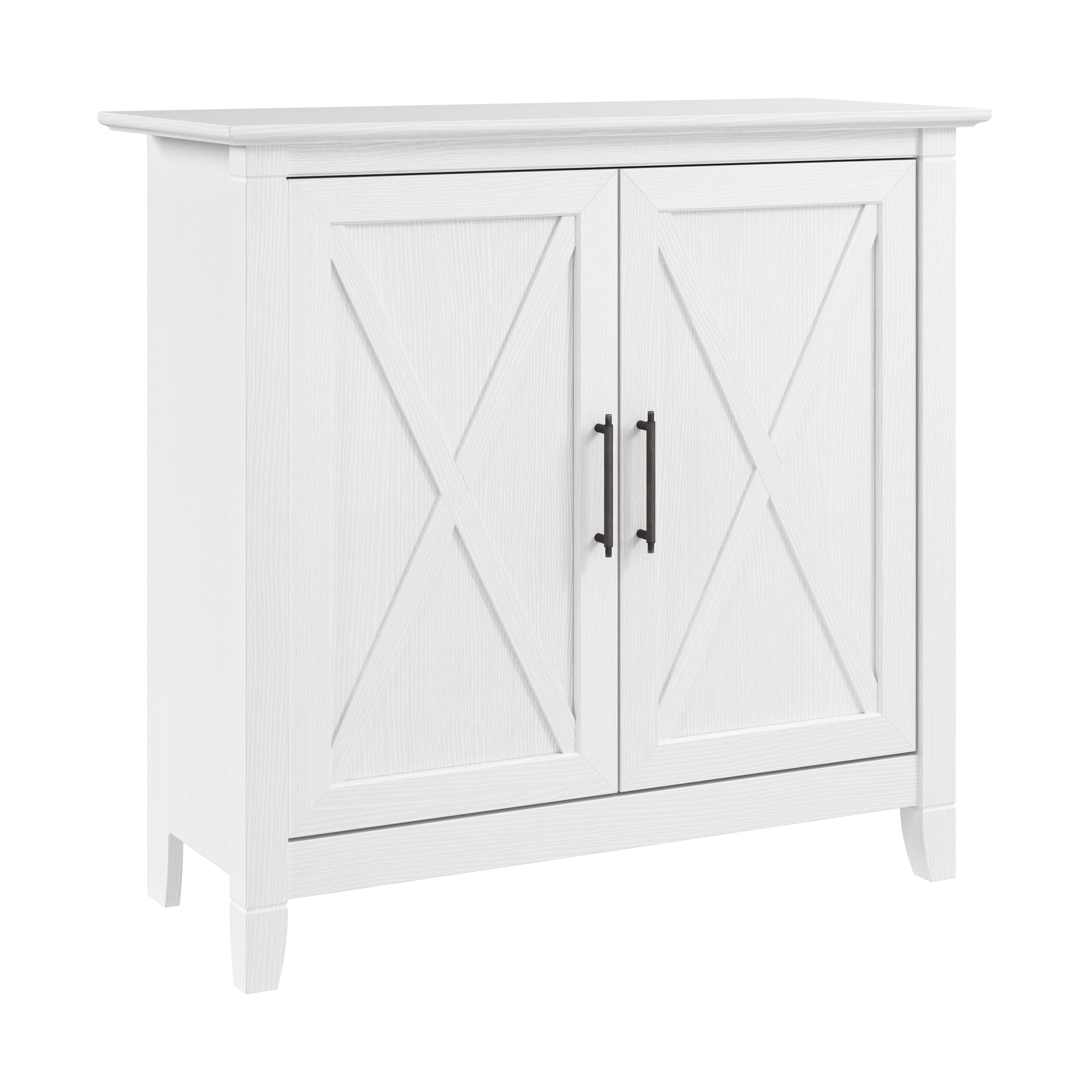 Shop Bush Furniture Key West Small Storage Cabinet with Doors and Shelves 02 KWS232WT-03 #color_pure white oak