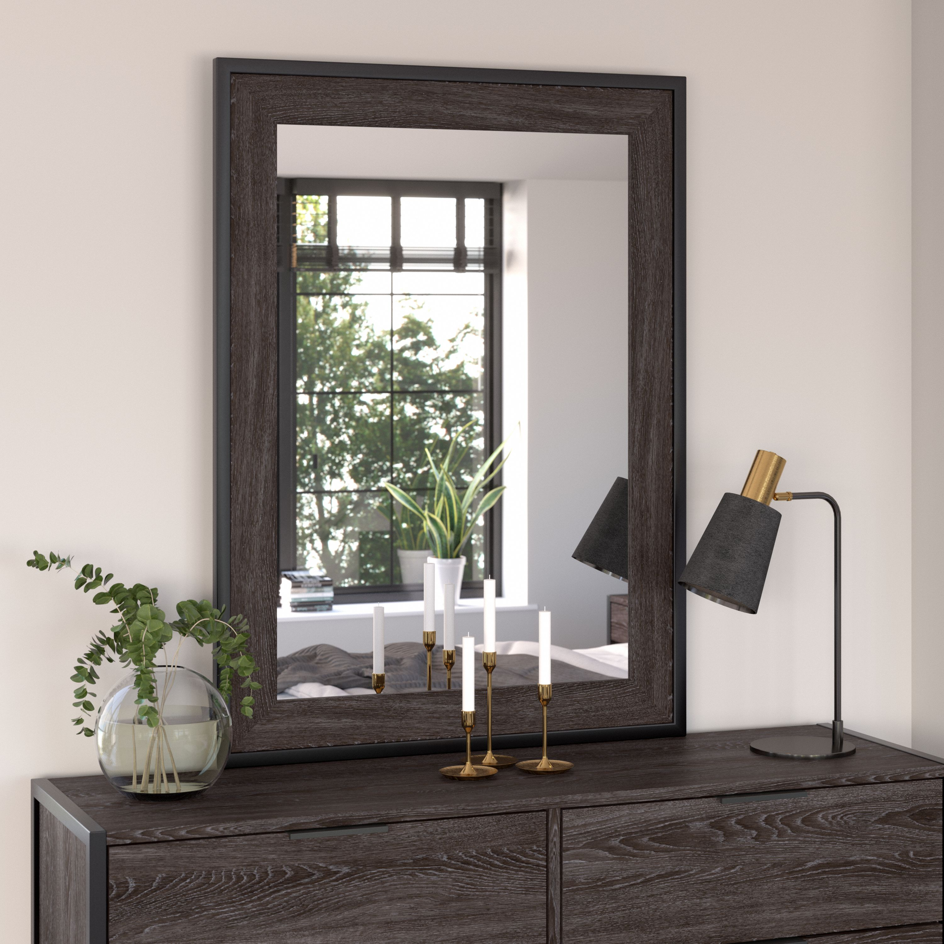 Shop Bush Furniture Atria Bedroom Mirror 01 ARA130CR #color_charcoal gray