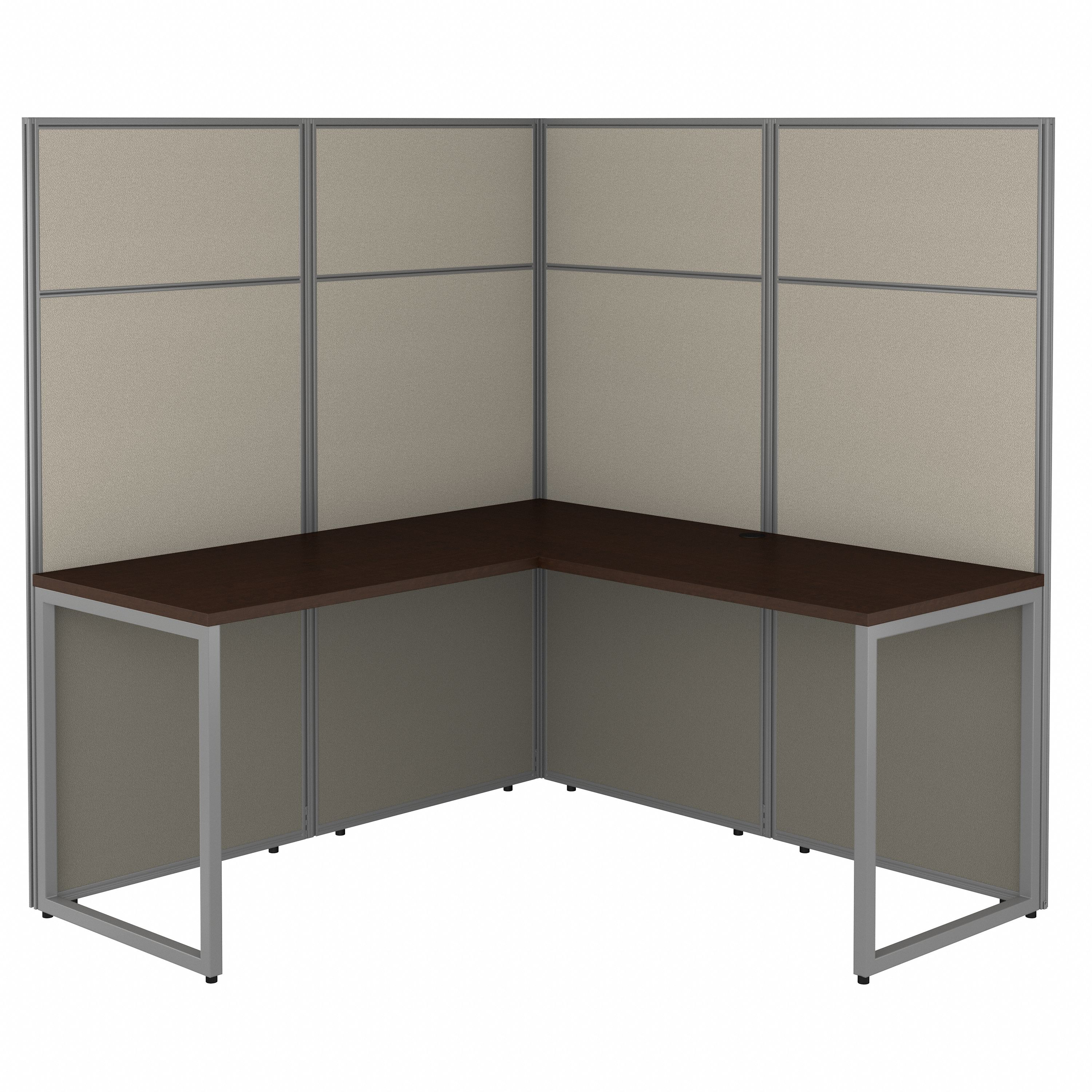 Shop Bush Business Furniture Easy Office 60W L Shaped Cubicle Desk Workstation with 66H Panels 02 EODH360MR-03K #color_mocha cherry