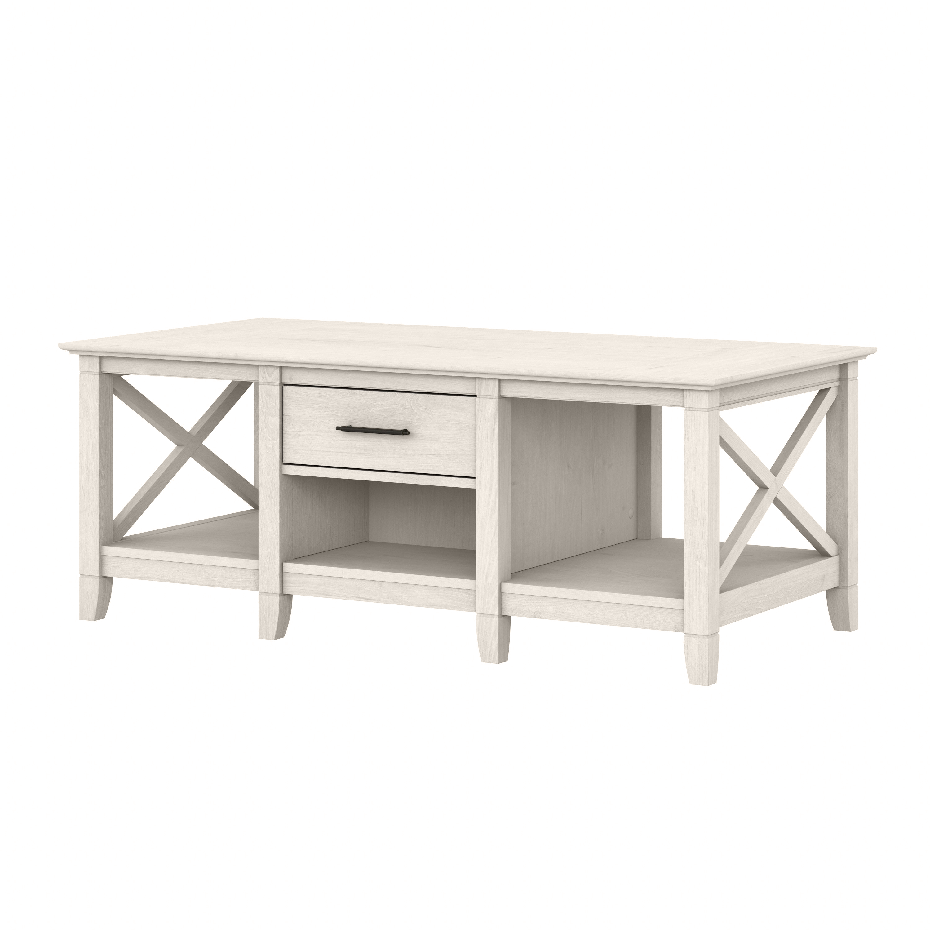 Shop Bush Furniture Key West Coffee Table with Storage 02 KWT148LW-03 #color_linen white oak