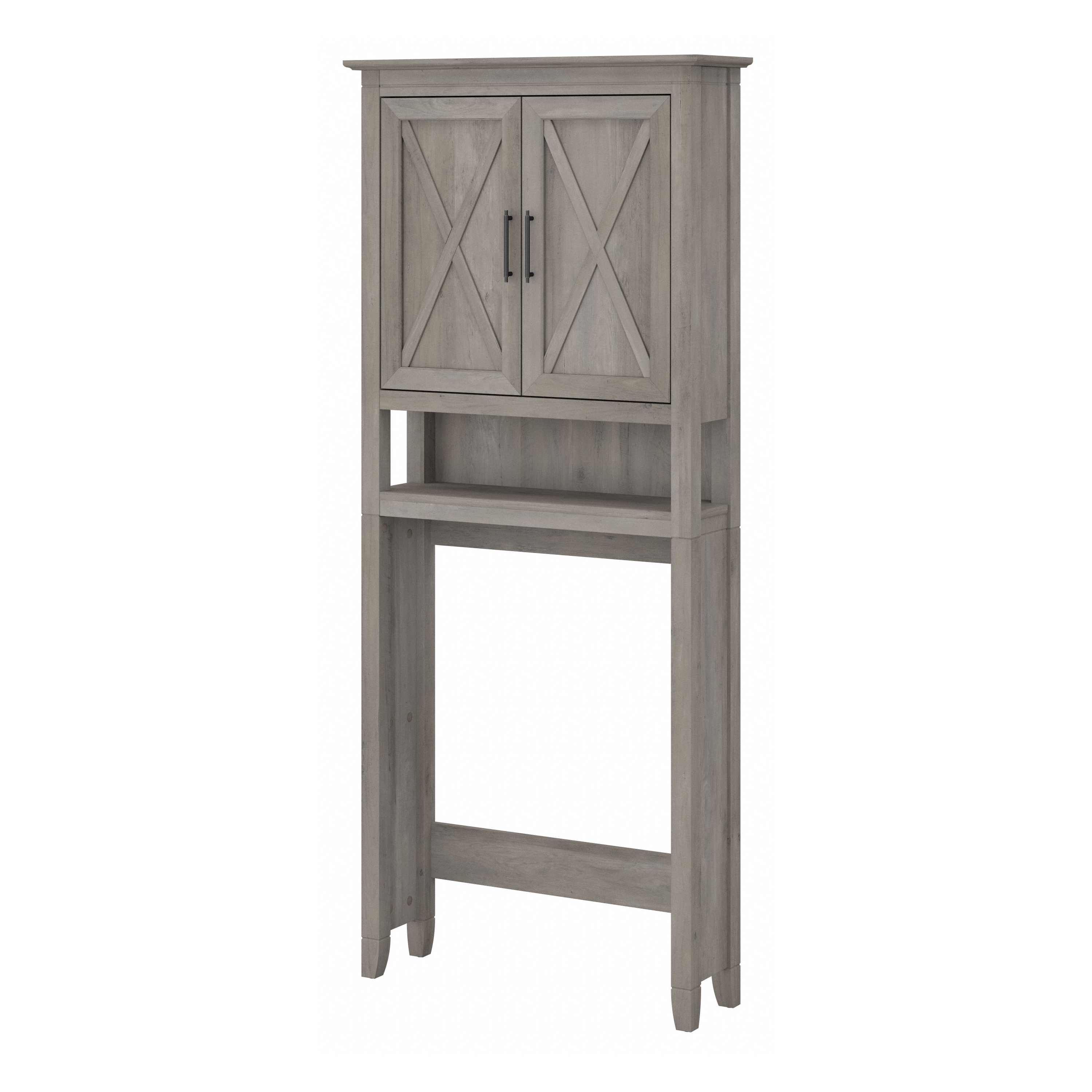 Shop Bush Furniture Key West Over The Toilet Storage Cabinet 02 KWS268DG-03 #color_driftwood gray