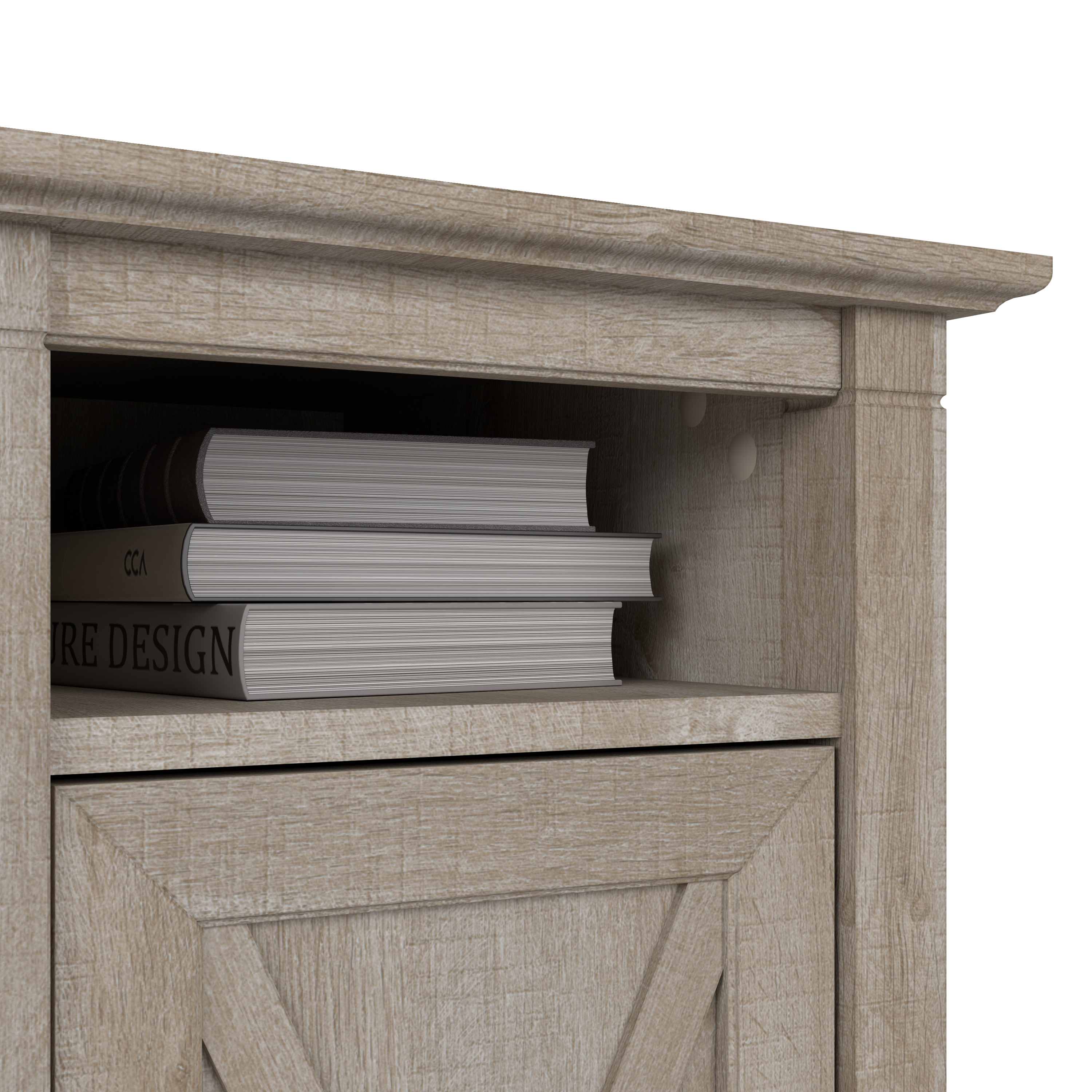 Shop Bush Furniture Key West Small Corner Desk with Storage Cabinet 05 KWS052WG #color_washed gray