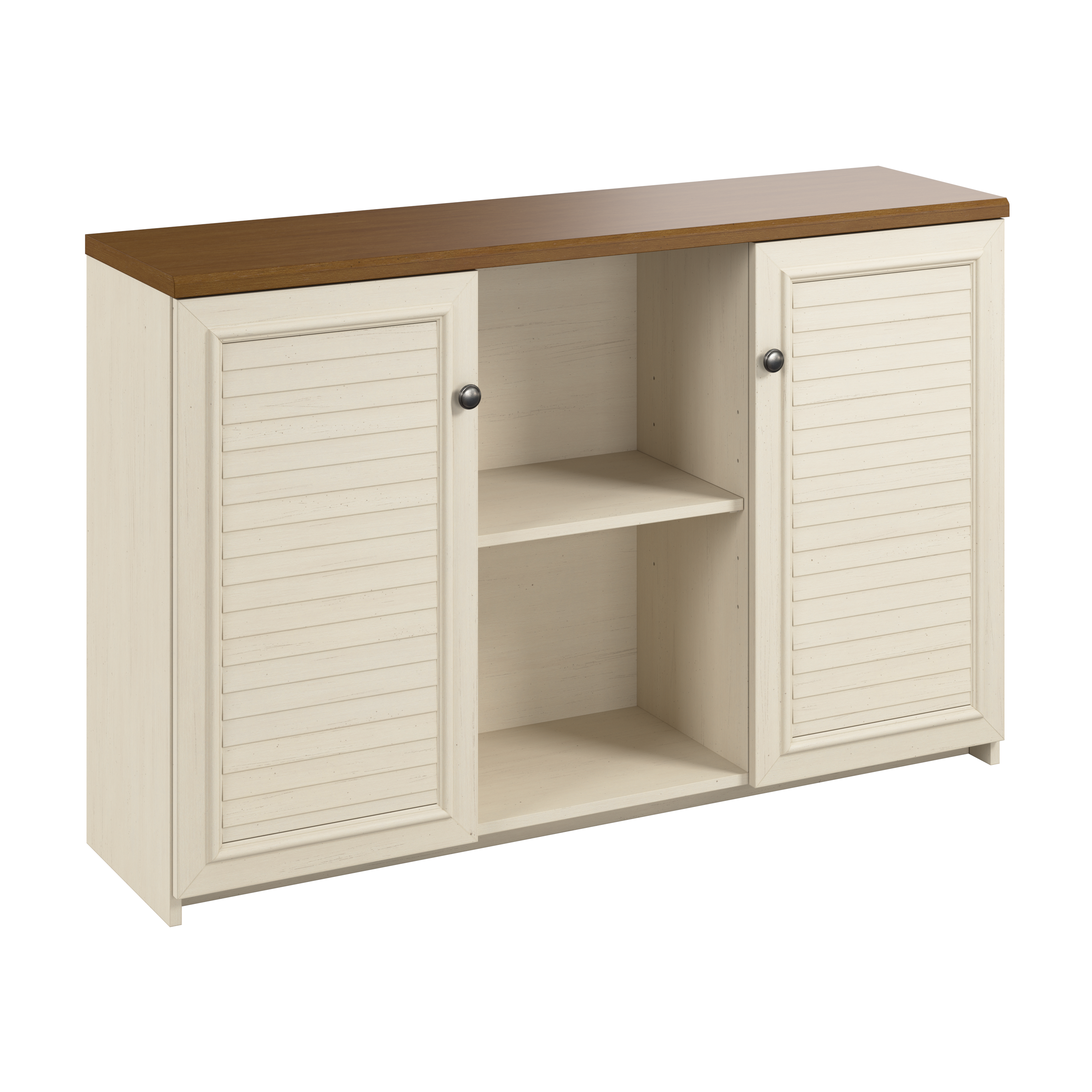 Shop Bush Furniture Fairview Accent Cabinet with Doors 02 WC53248-03 #color_antique white/tea maple
