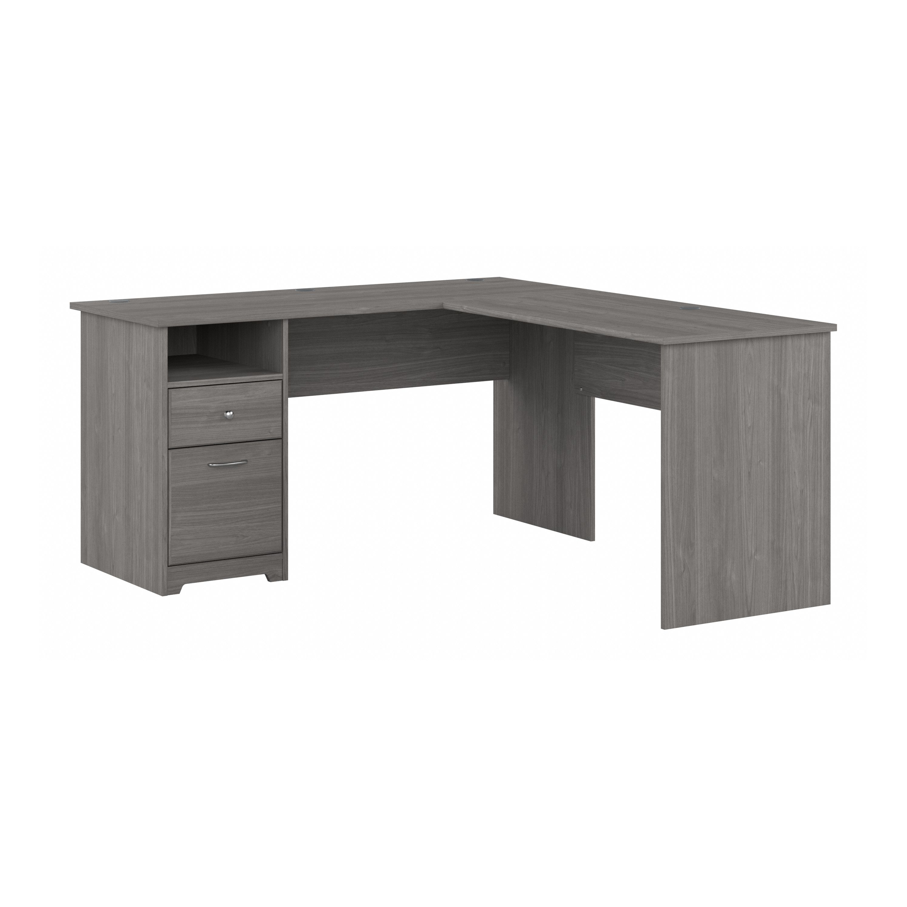 Shop Bush Furniture Cabot 60W L Shaped Computer Desk with Drawers 02 CAB044MG #color_modern gray