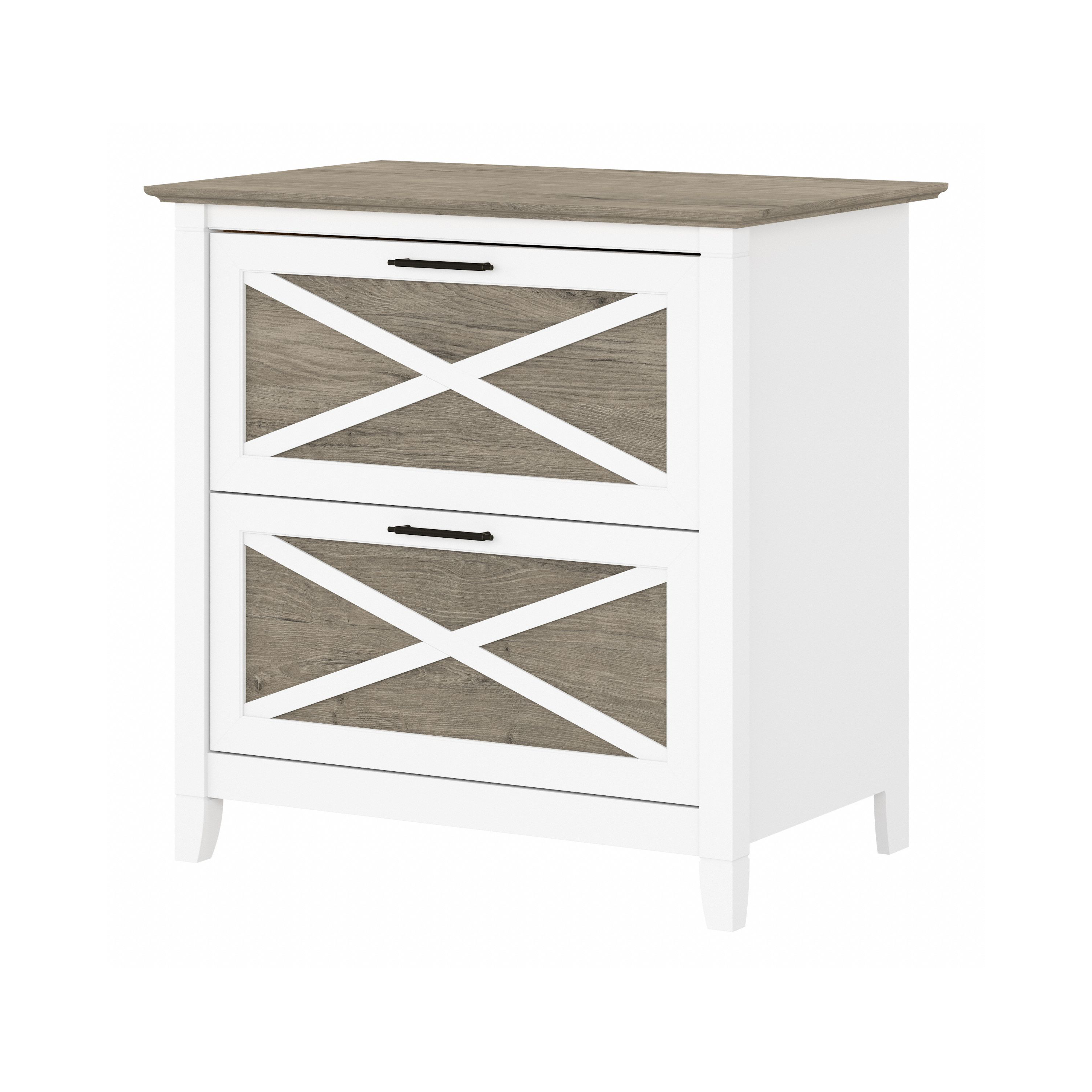 Shop Bush Furniture Key West 2 Drawer Lateral File Cabinet 02 KWF130G2W-03 #color_shiplap gray/pure white