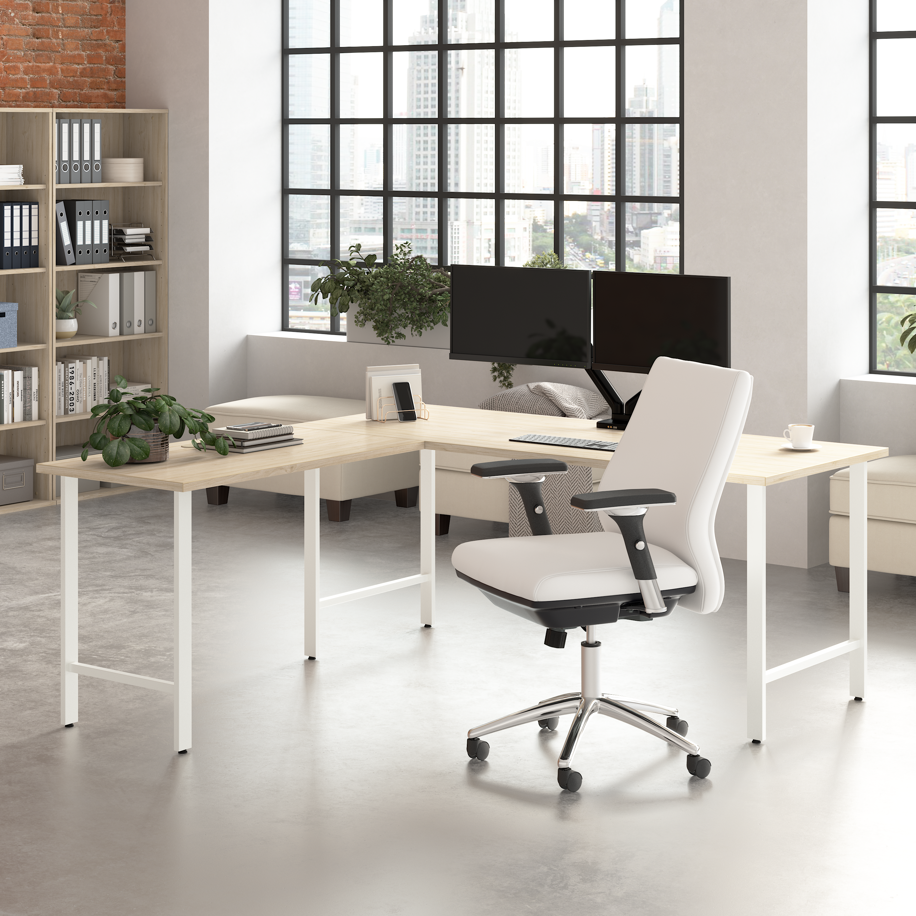 Shop Bush Business Furniture Hustle 72W x 30D Computer Desk with Metal Legs 08 HUD272NE #color_natural elm