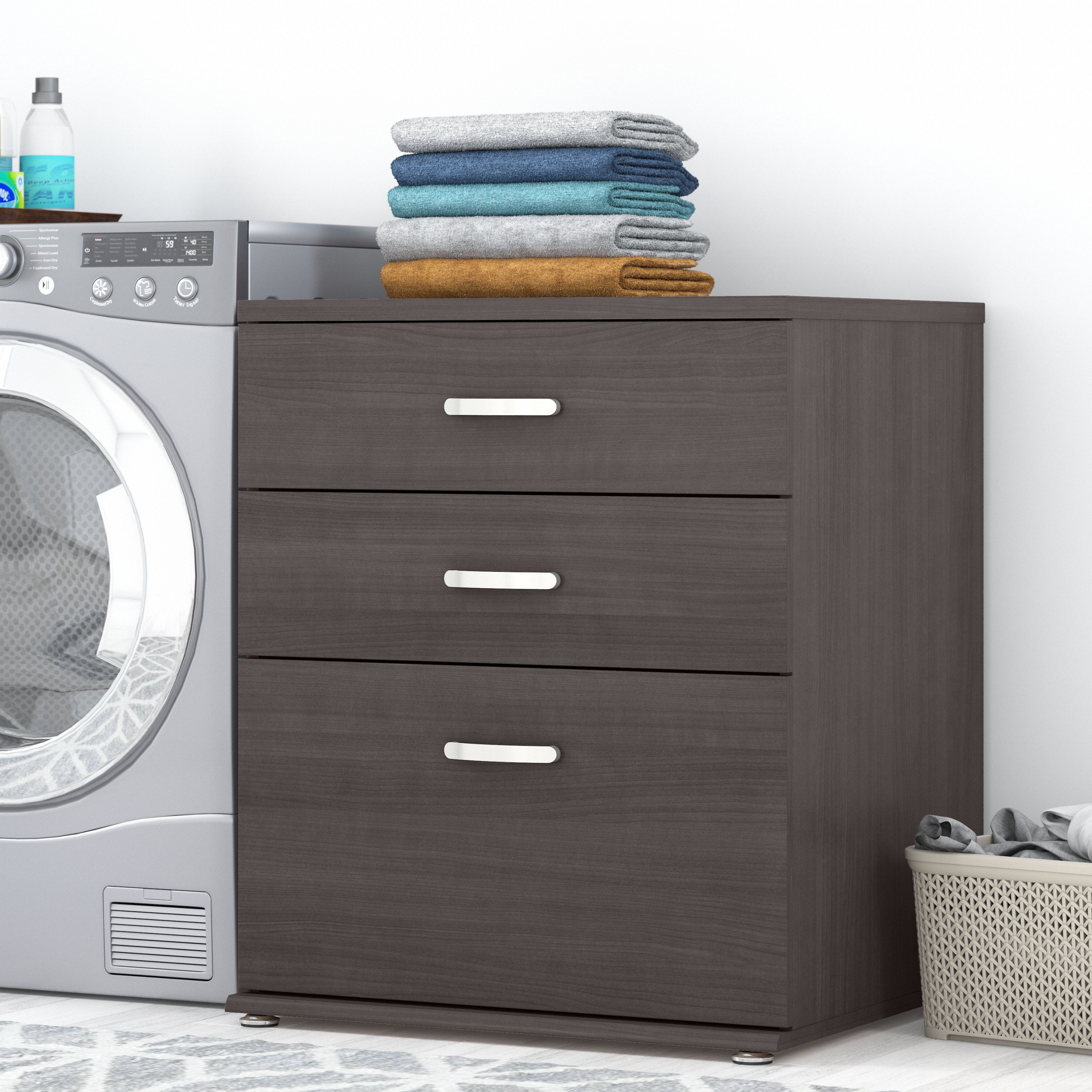 Shop Bush Business Furniture Universal Laundry Room Storage Cabinet with Drawers 01 LNS328SG-Z #color_storm gray