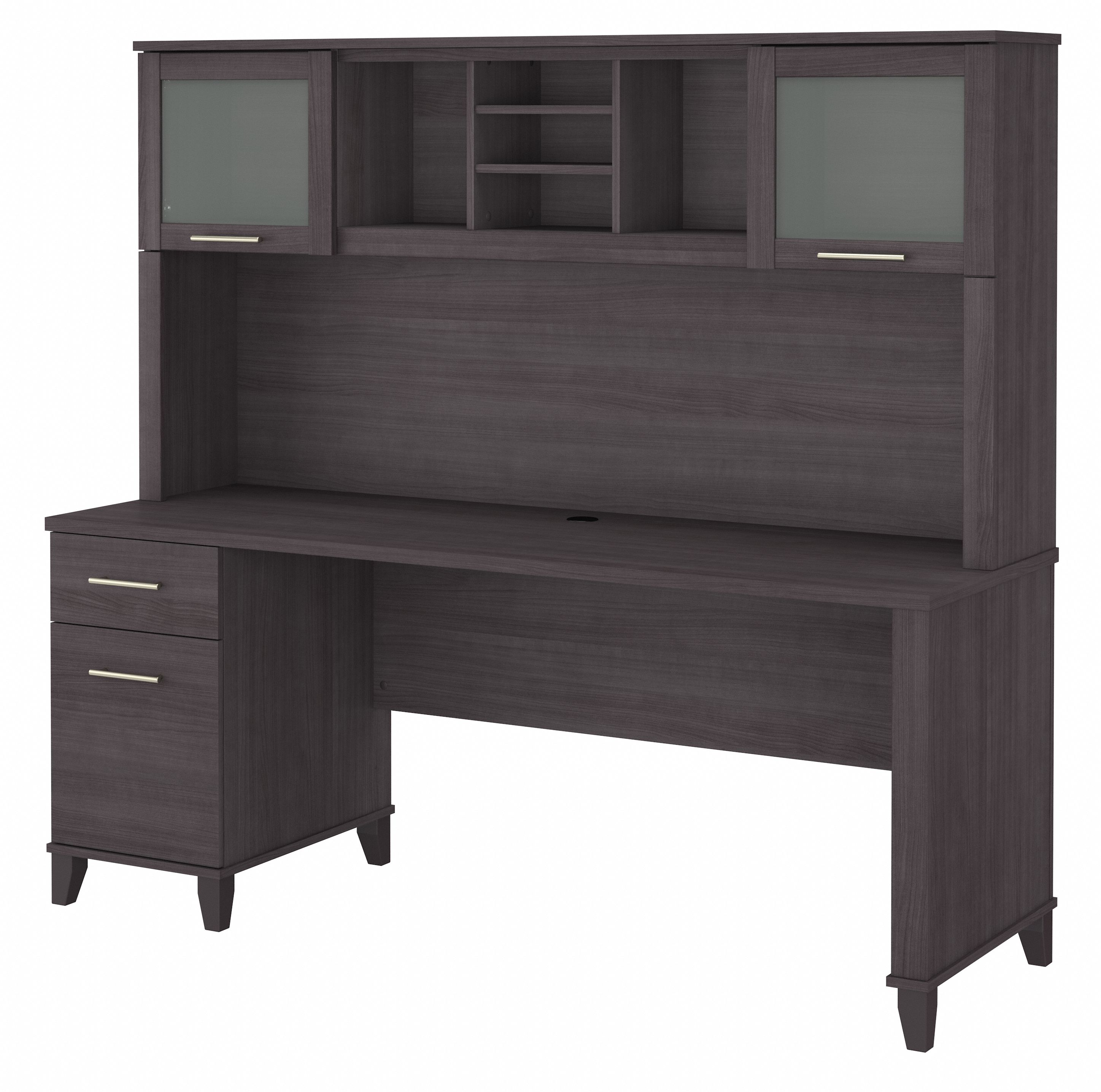 Shop Bush Furniture Somerset 72W Office Desk with Drawers and Hutch 02 SET018SG #color_storm gray