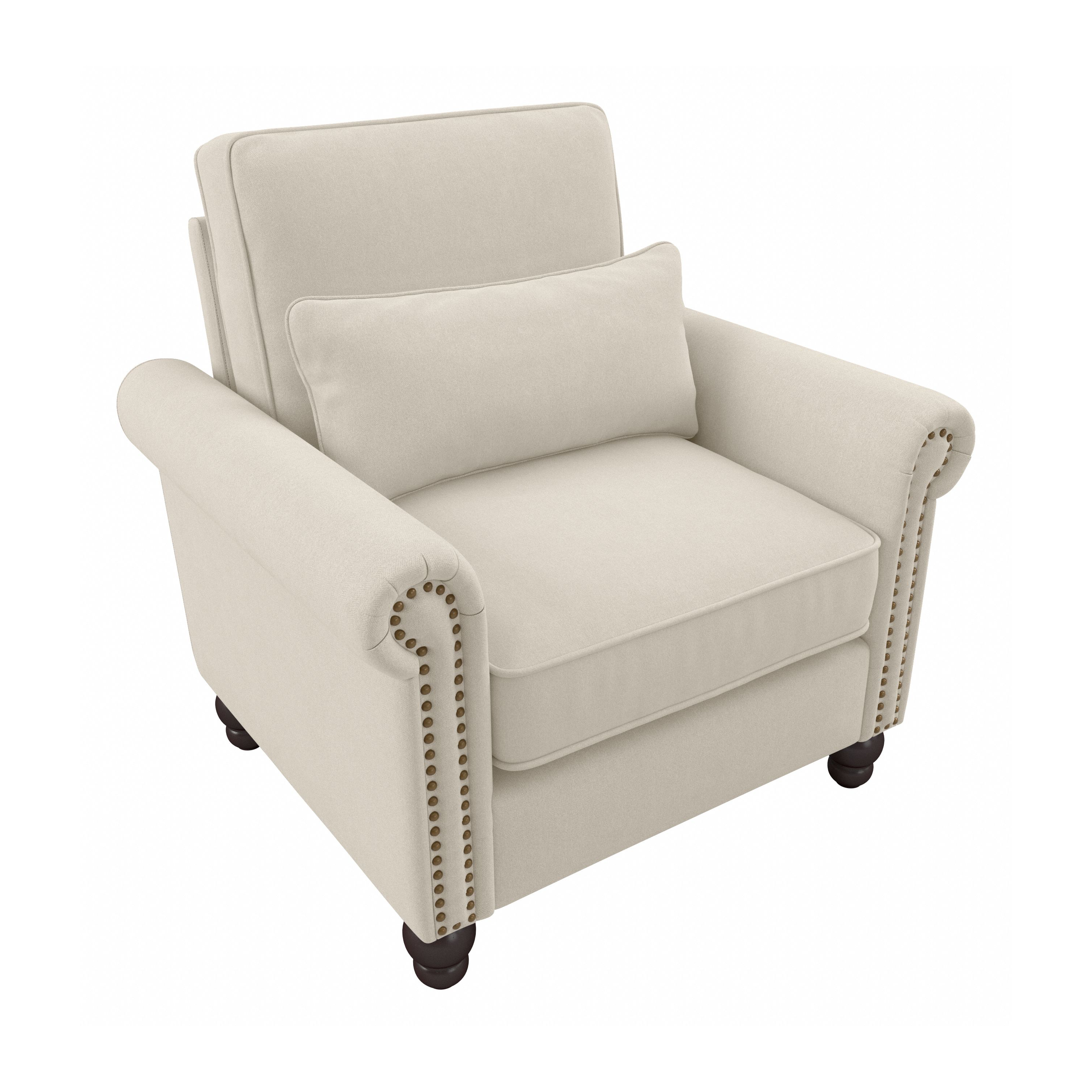 Shop Bush Furniture Coventry Accent Chair with Arms 02 CVK36BCRH-03 #color_cream herringbone fabric