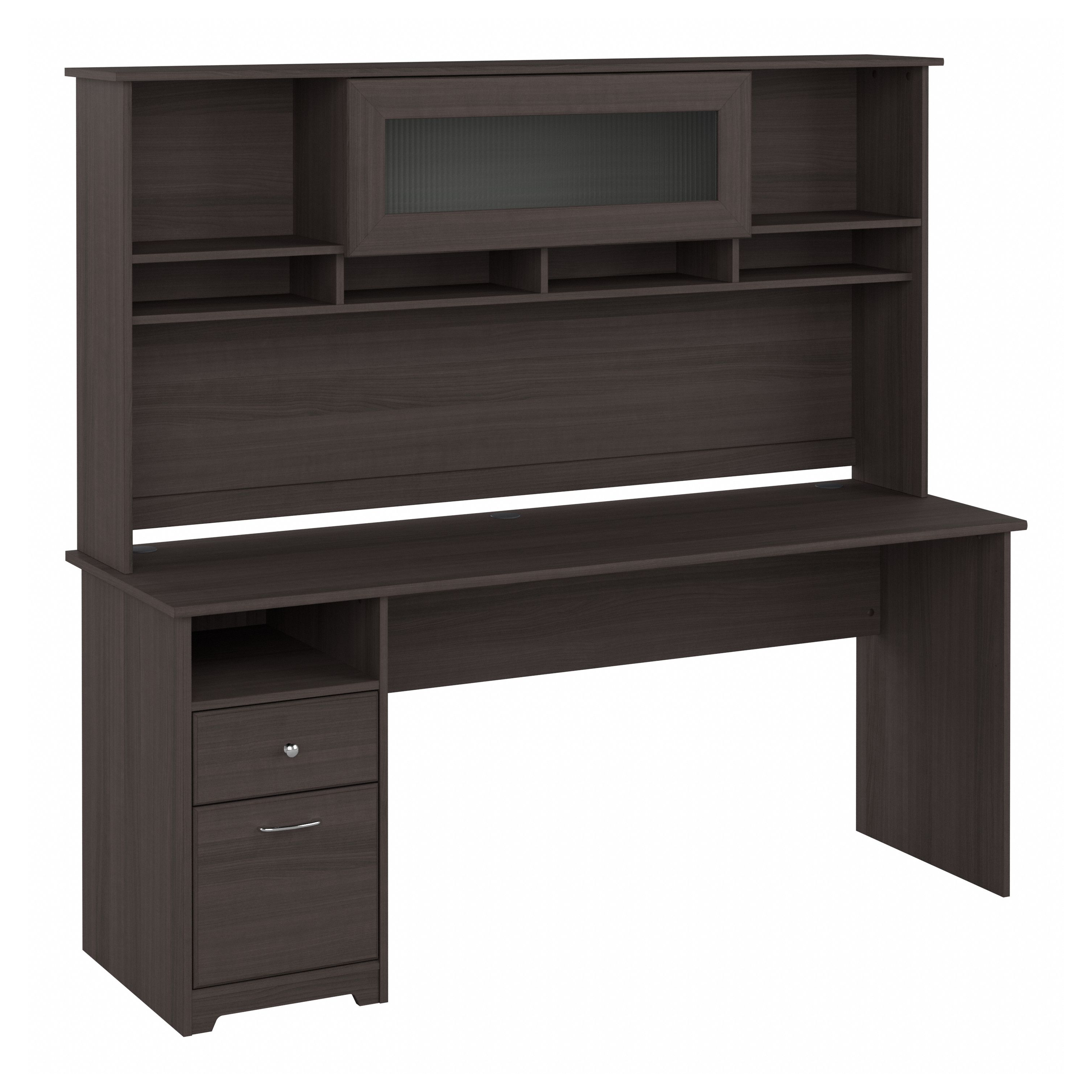 Shop Bush Furniture Cabot 72W Computer Desk with Hutch 02 CAB049HRG #color_heather gray