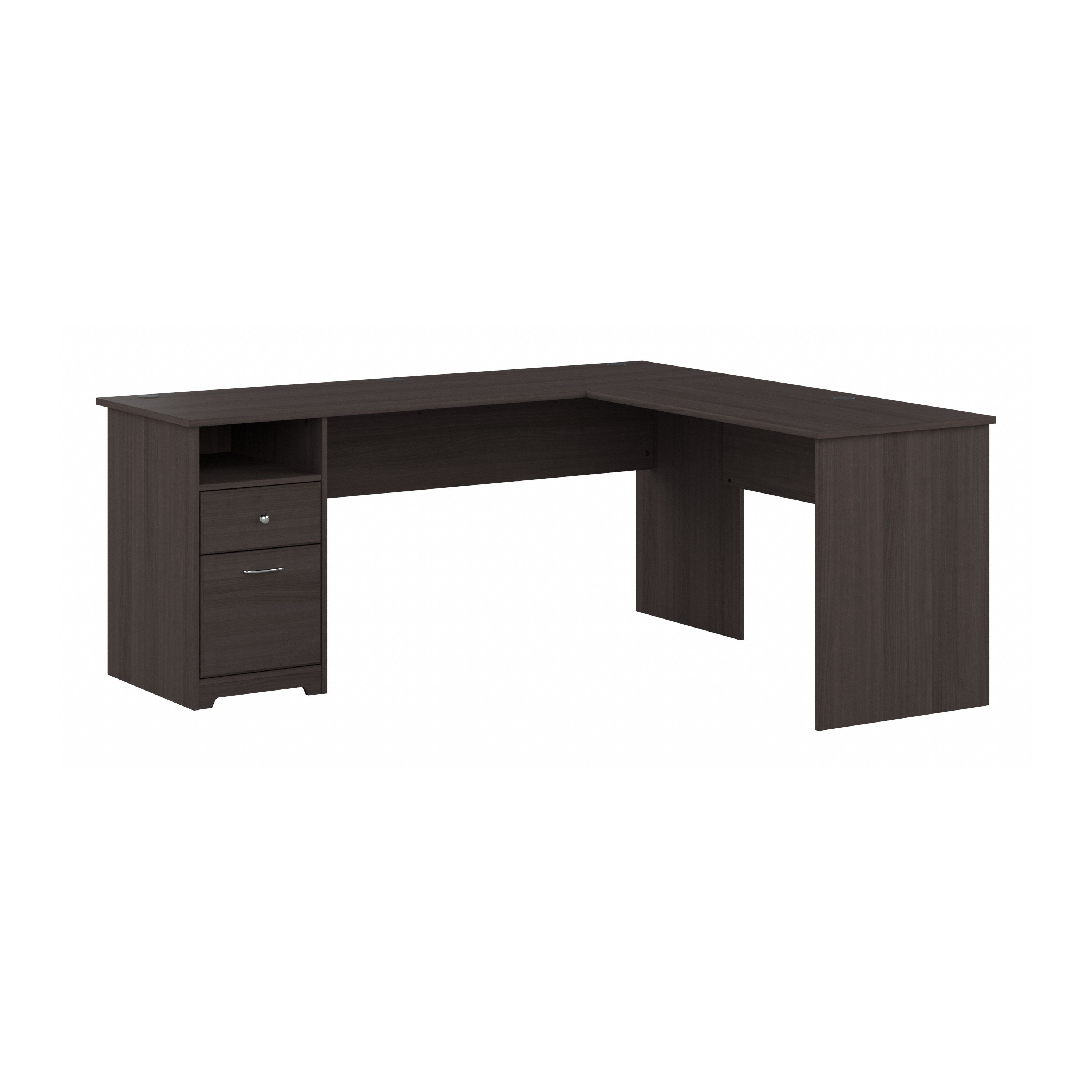 Shop Bush Furniture Cabot 72W L Shaped Computer Desk with Drawers 02 CAB051HRG #color_heather gray