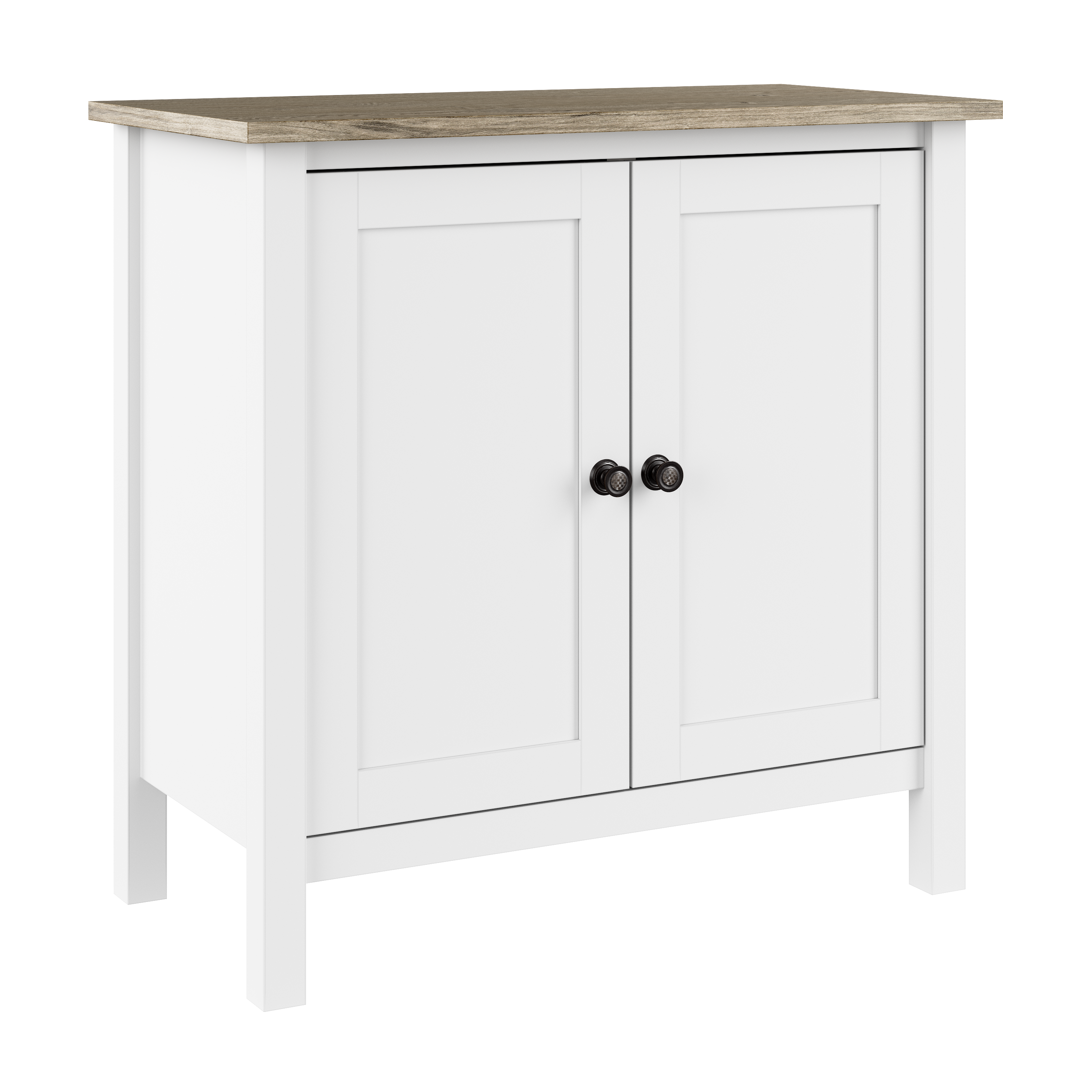 Shop Bush Furniture Mayfield Accent Storage Cabinet with Doors 02 MAS131GW2-03 #color_shiplap gray/pure white