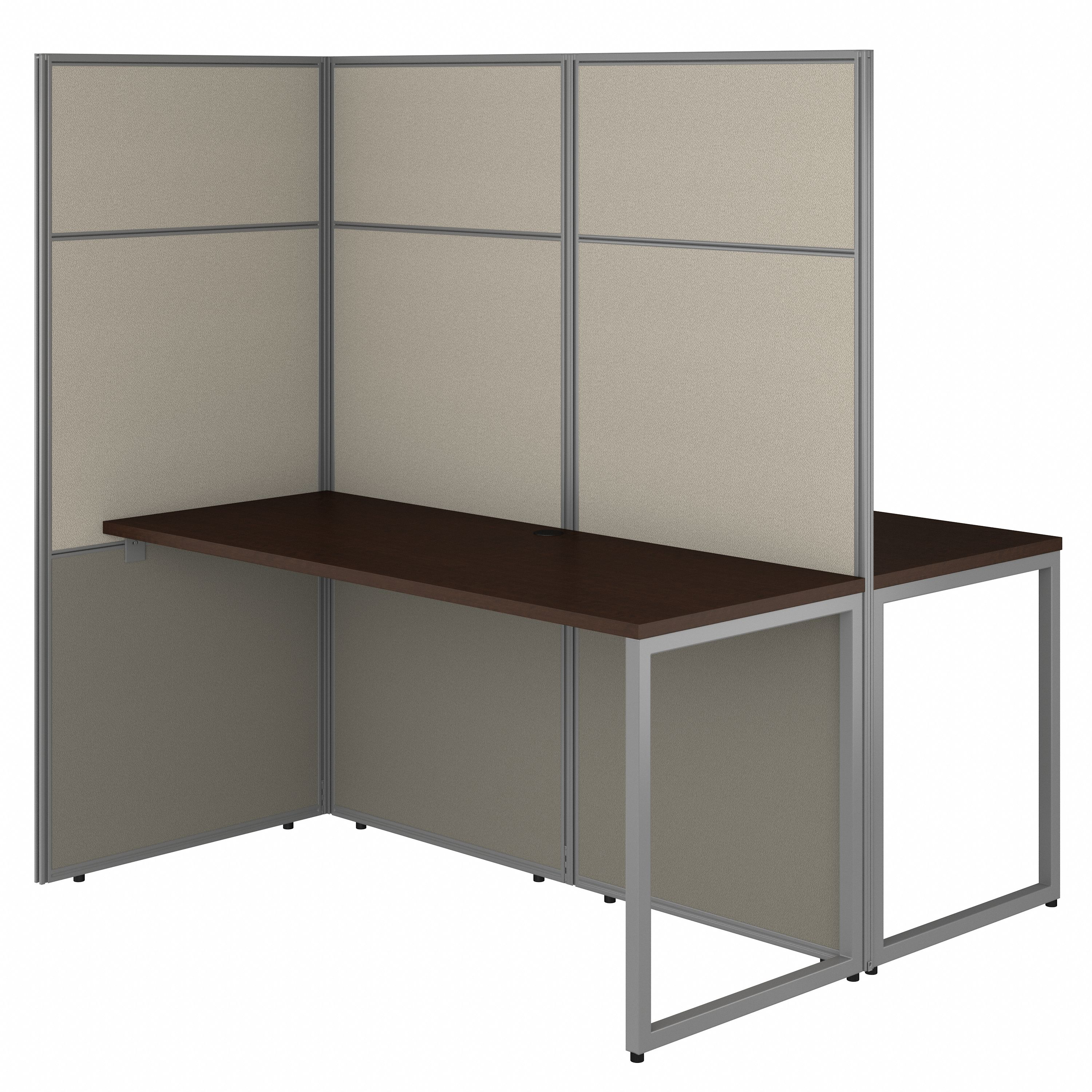 Shop Bush Business Furniture Easy Office 60W 2 Person Cubicle Desk Workstation with 66H Panels 02 EODH460MR-03K #color_mocha cherry