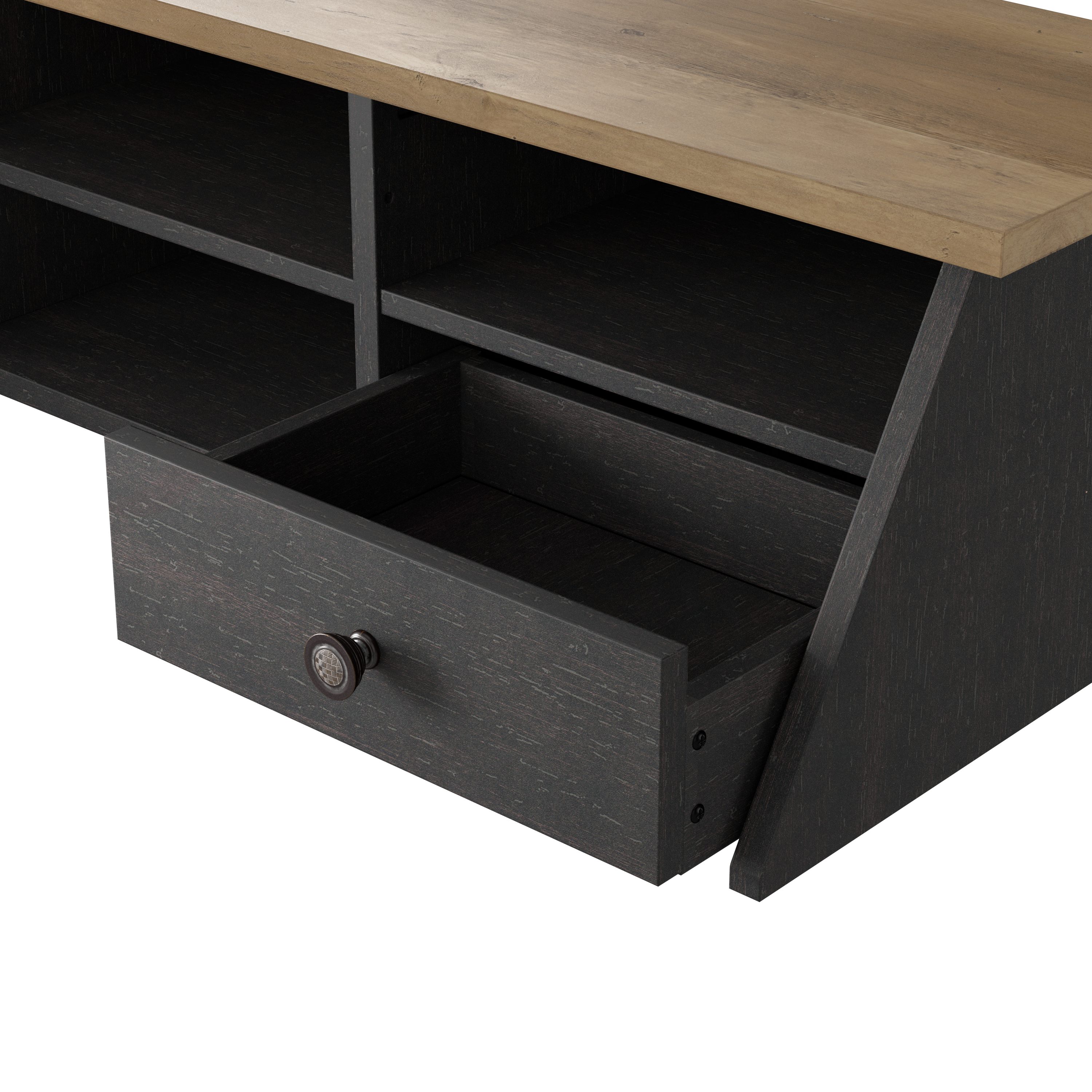 Shop Bush Furniture Mayfield Desktop Organizer 04 MAH154V2P-03 #color_vintage black/reclaimed pine