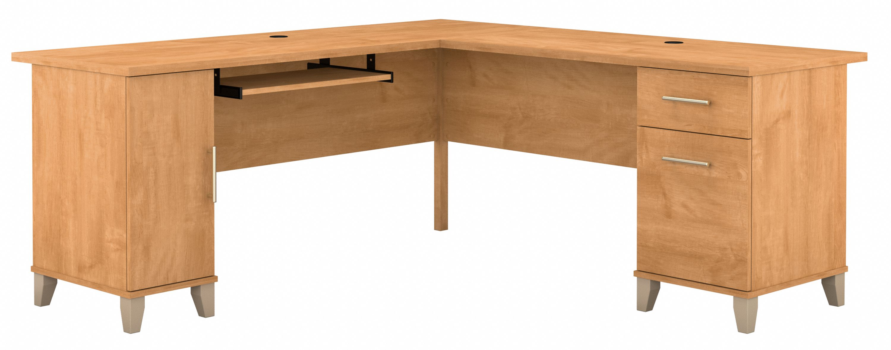 Shop Bush Furniture Somerset 72W L Shaped Desk with Storage 02 WC81410K #color_maple cross