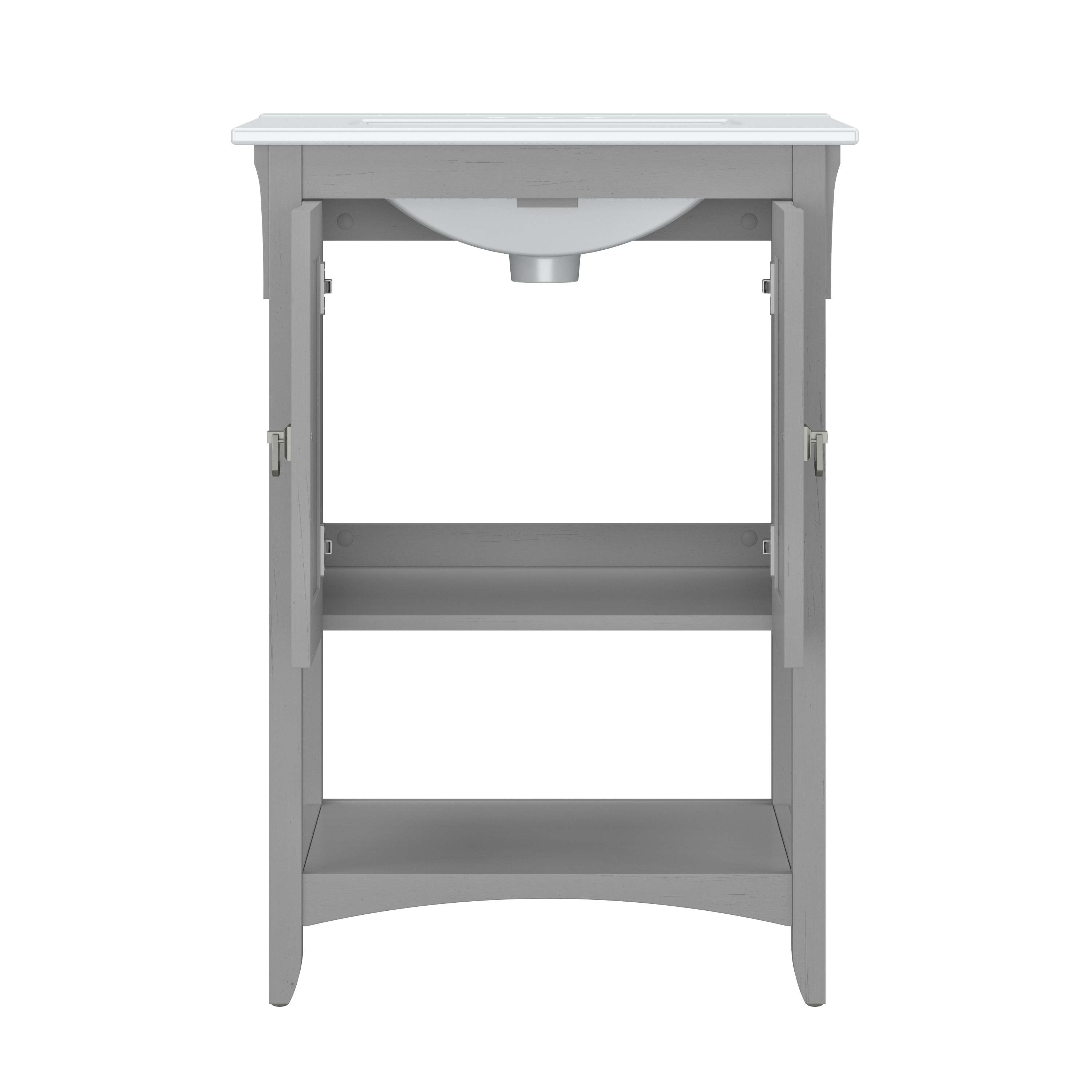 Shop Bush Furniture Salinas 32W Bathroom Vanity Sink and Medicine Cabinet with Mirror 04 SAL020CG #color_cape cod gray
