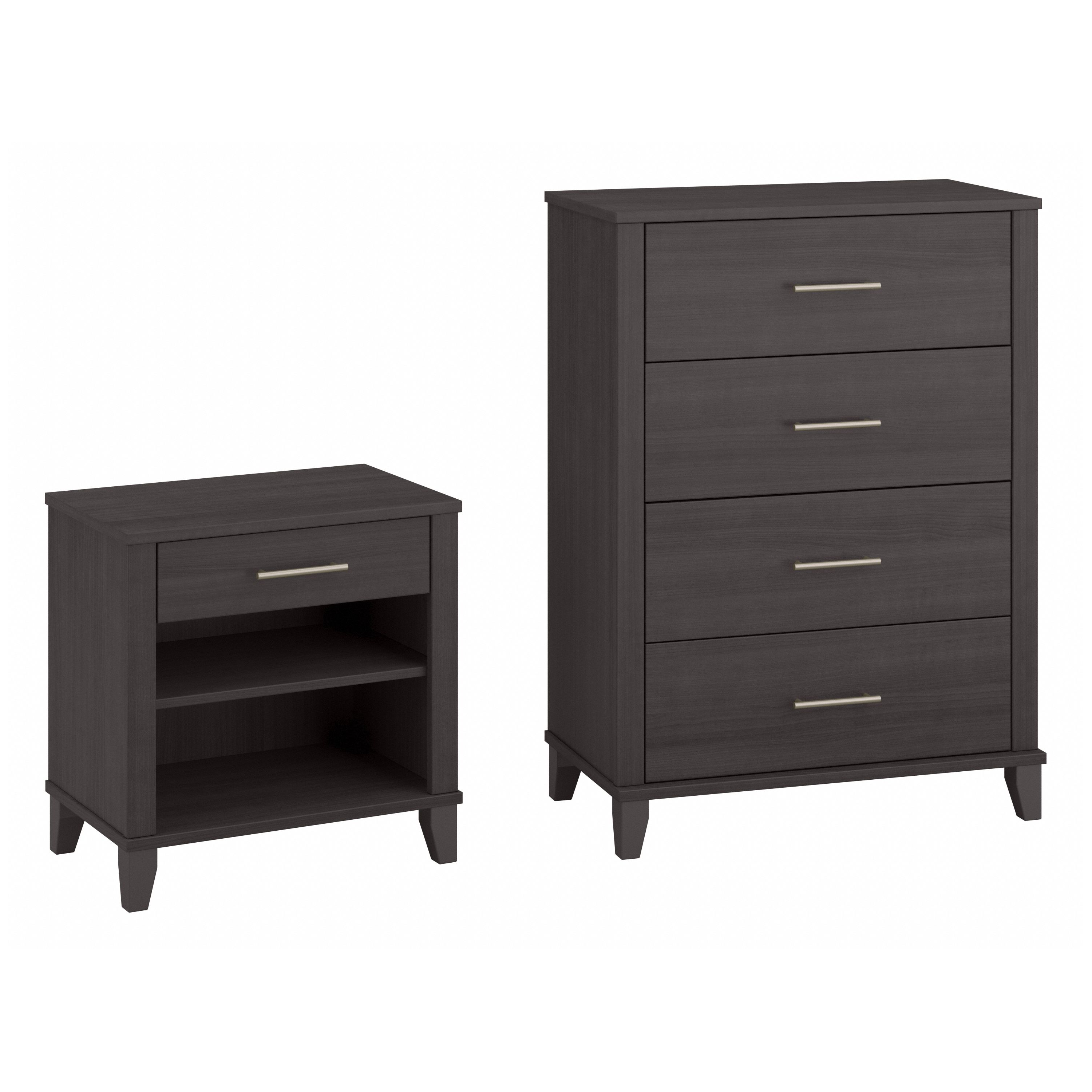 Shop Bush Furniture Somerset Chest of Drawers and Nightstand Set 02 SET034SG #color_storm gray