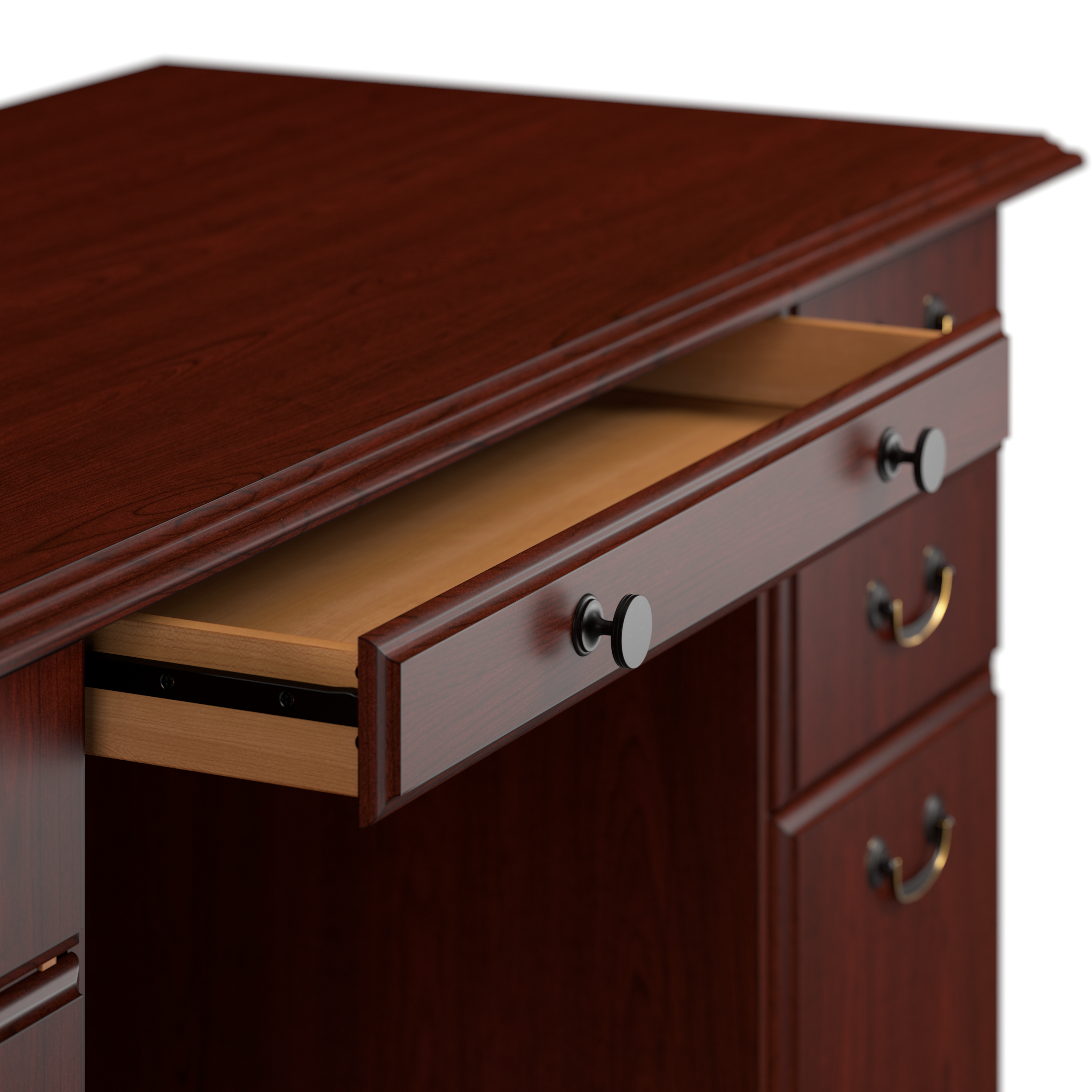 Shop Bush Business Furniture Arlington Executive Desk with Drawers 04 WC65566-03K #color_harvest cherry
