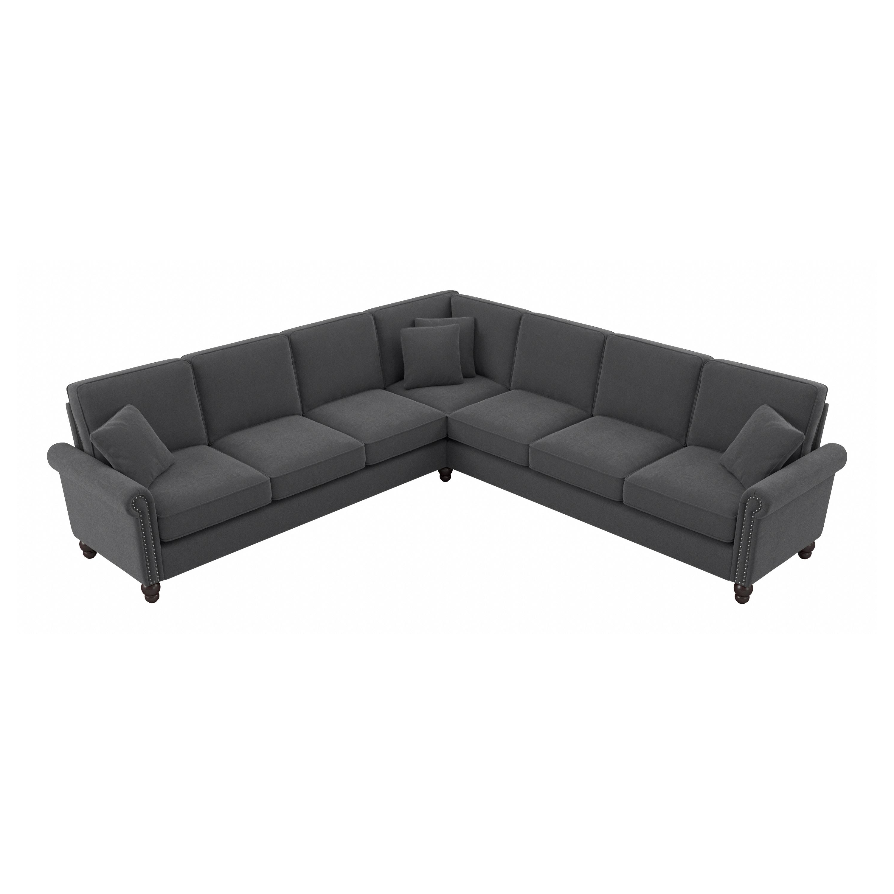 Shop Bush Furniture Coventry 111W L Shaped Sectional Couch 02 CVY110BCGH-03K #color_charcoal gray herringbone fabr