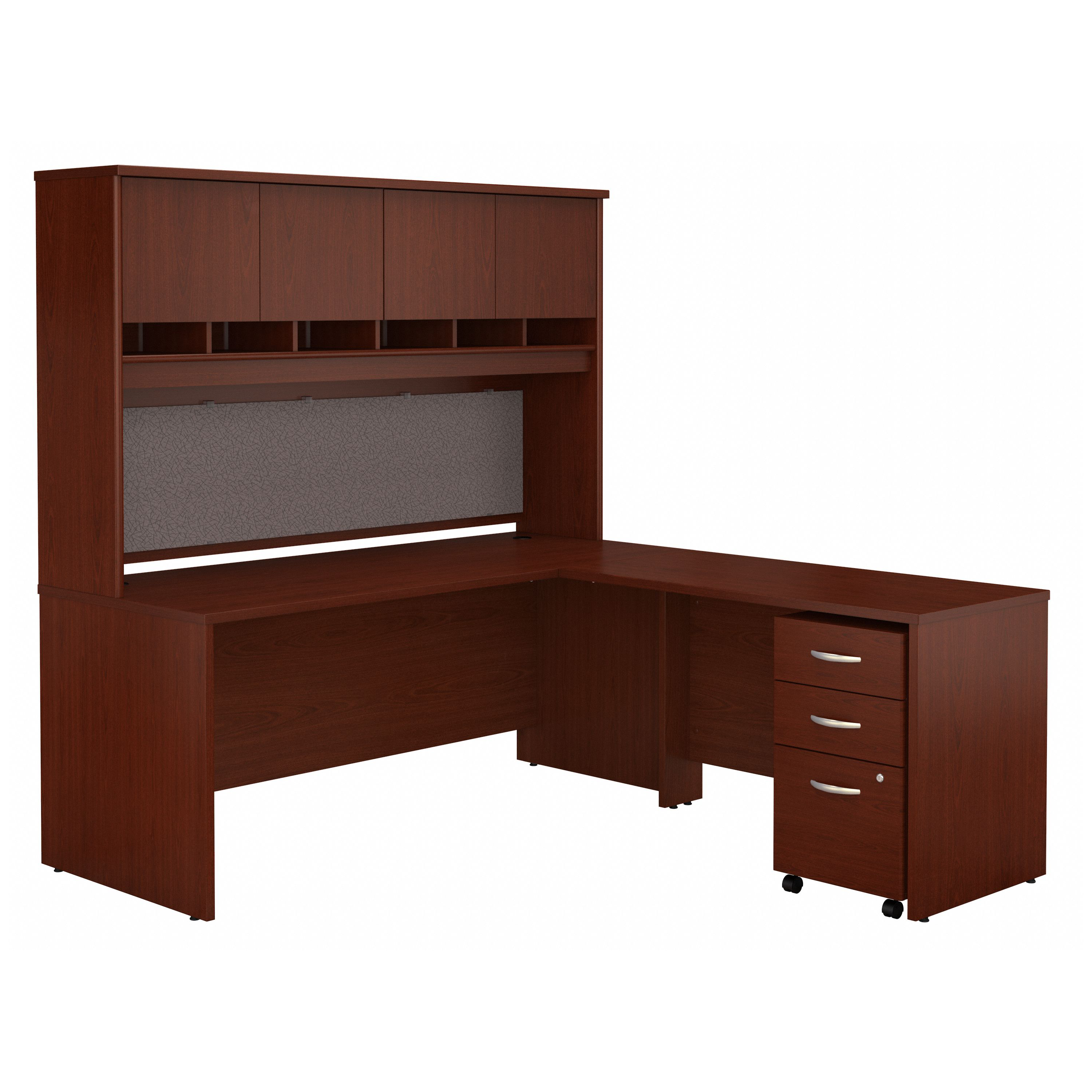 Shop Bush Business Furniture Series C 72W L Shaped Desk with Hutch and Mobile File Cabinet 02 SRC0018MASU #color_mahogany