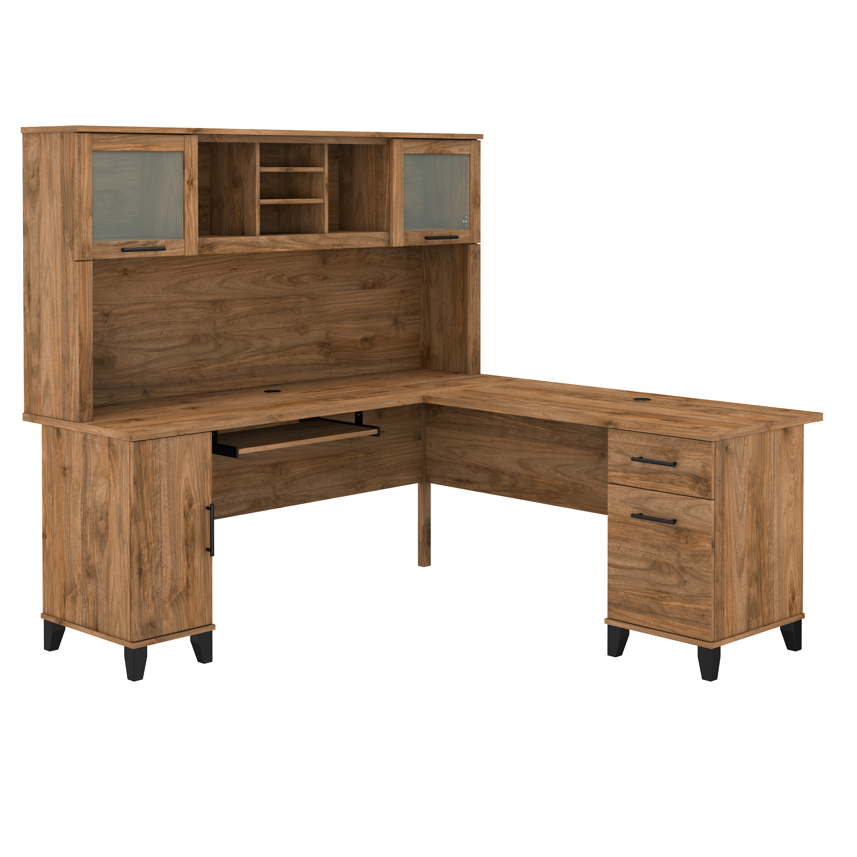 Shop Bush Furniture Somerset 72W L Shaped Desk with Hutch 02 SET001FW #color_fresh walnut