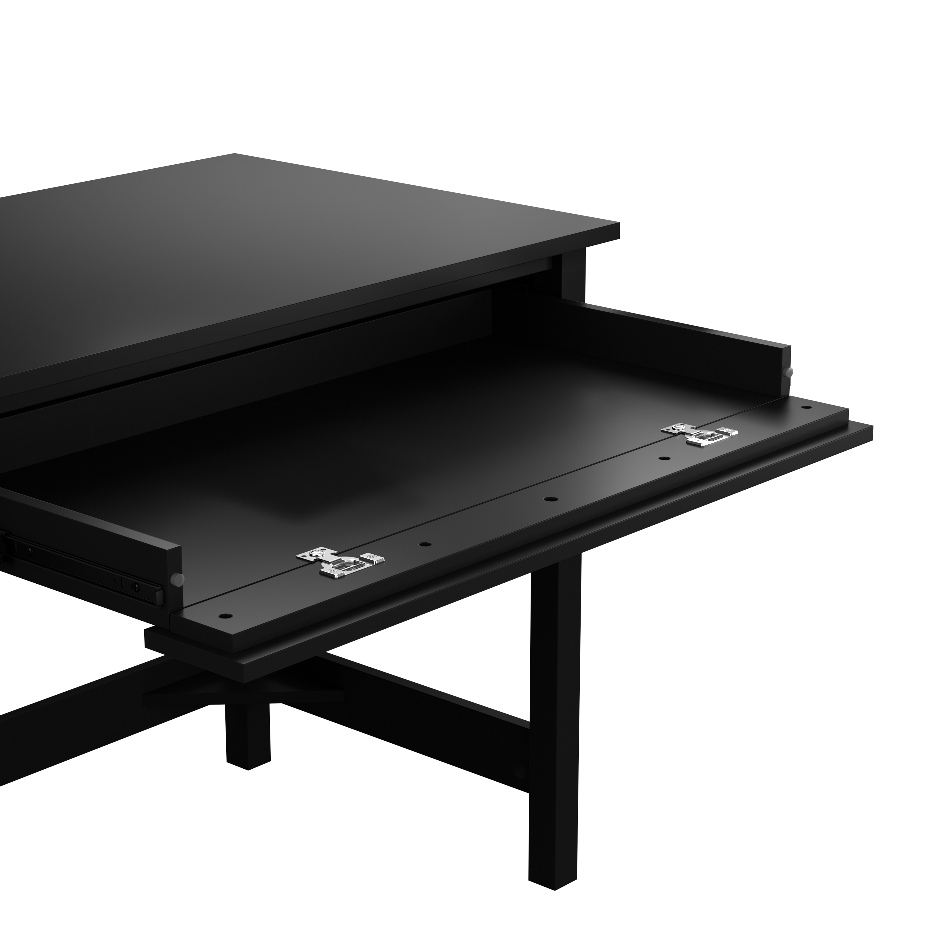 Shop Bush Furniture Broadview 54W Computer Desk with Drawers 03 BDD254CBL-03 #color_classic black