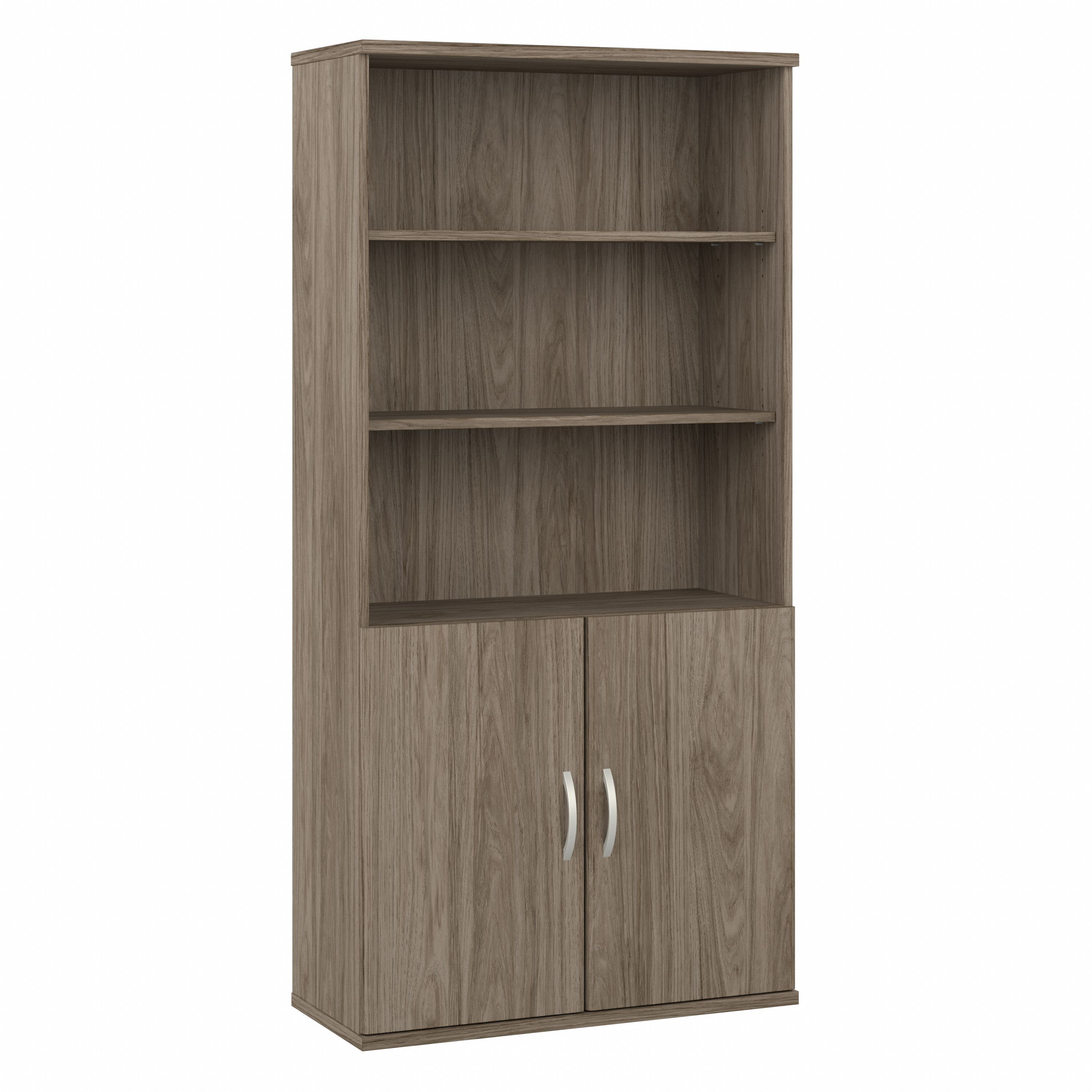 Shop Bush Business Furniture Studio C Tall 5 Shelf Bookcase with Doors 02 STC015MH #color_modern hickory