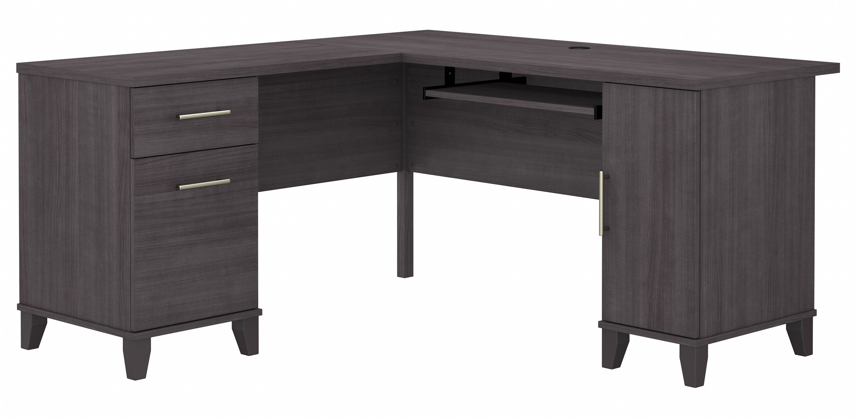 Shop Bush Furniture Somerset 60W L Shaped Desk with Storage 02 WC81530K #color_storm gray