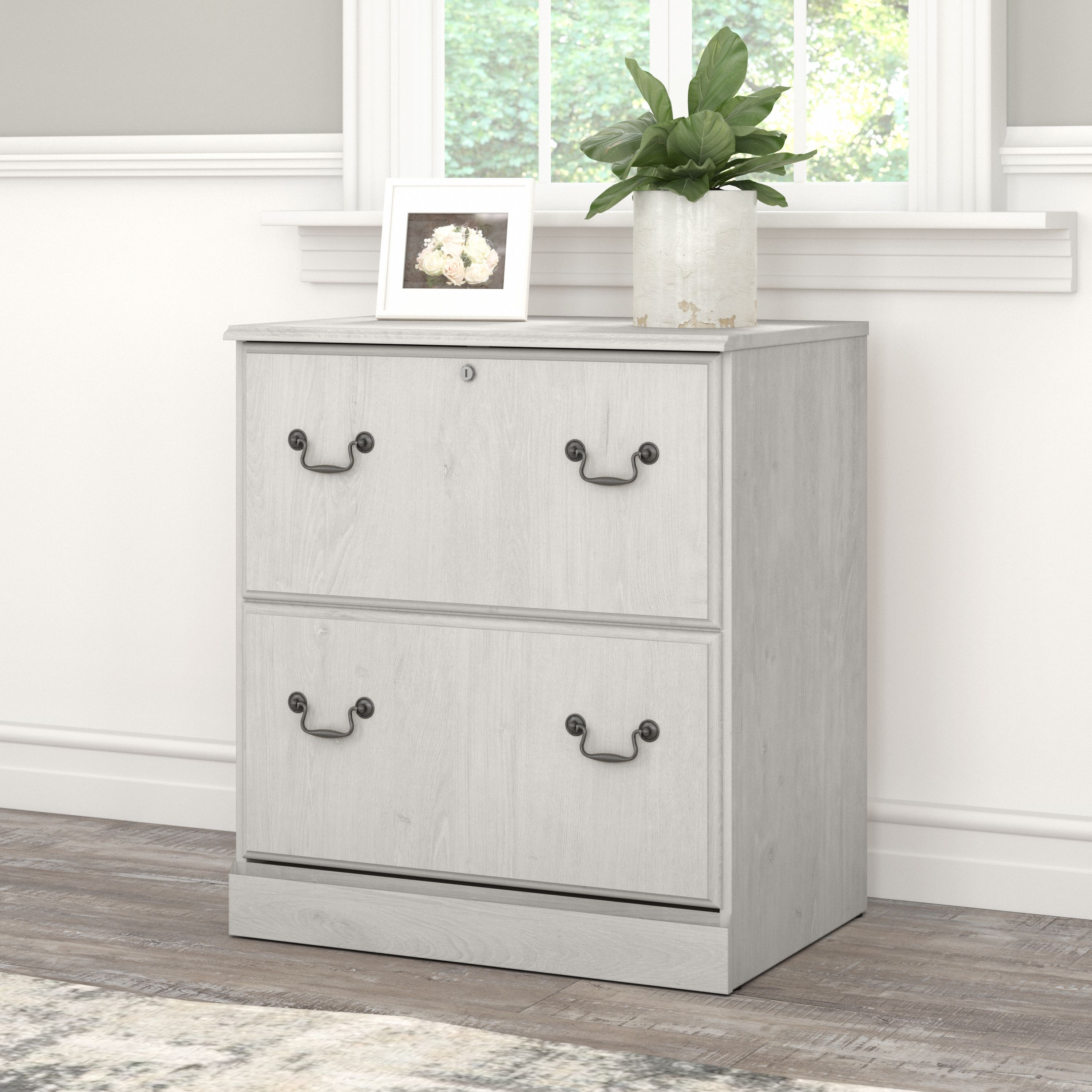 Shop Bush Furniture Saratoga 2 Drawer Lateral File Cabinet 01 EX45754-03 #color_linen white oak
