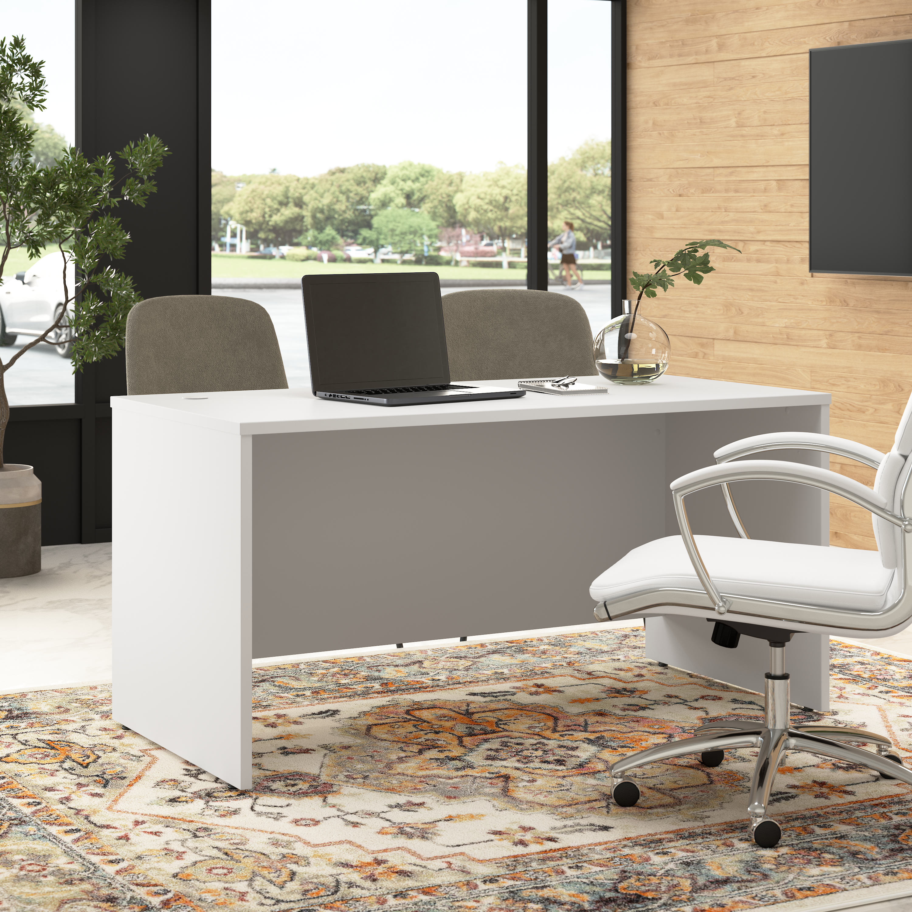 Shop Bush Business Furniture Hampton Heights 60W x 30D Office Desk 01 HHD560WH-Z #color_white