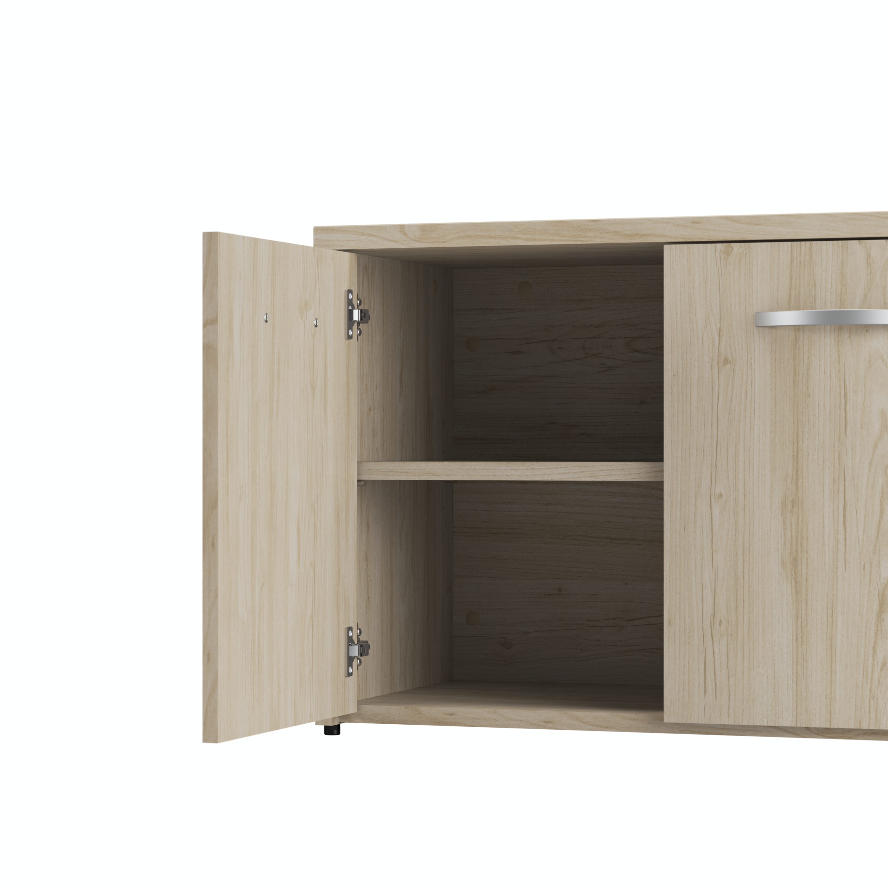 Shop Bush Business Furniture Studio C Low Storage Cabinet with Doors and Shelves 03 SCS160NE #color_natural elm
