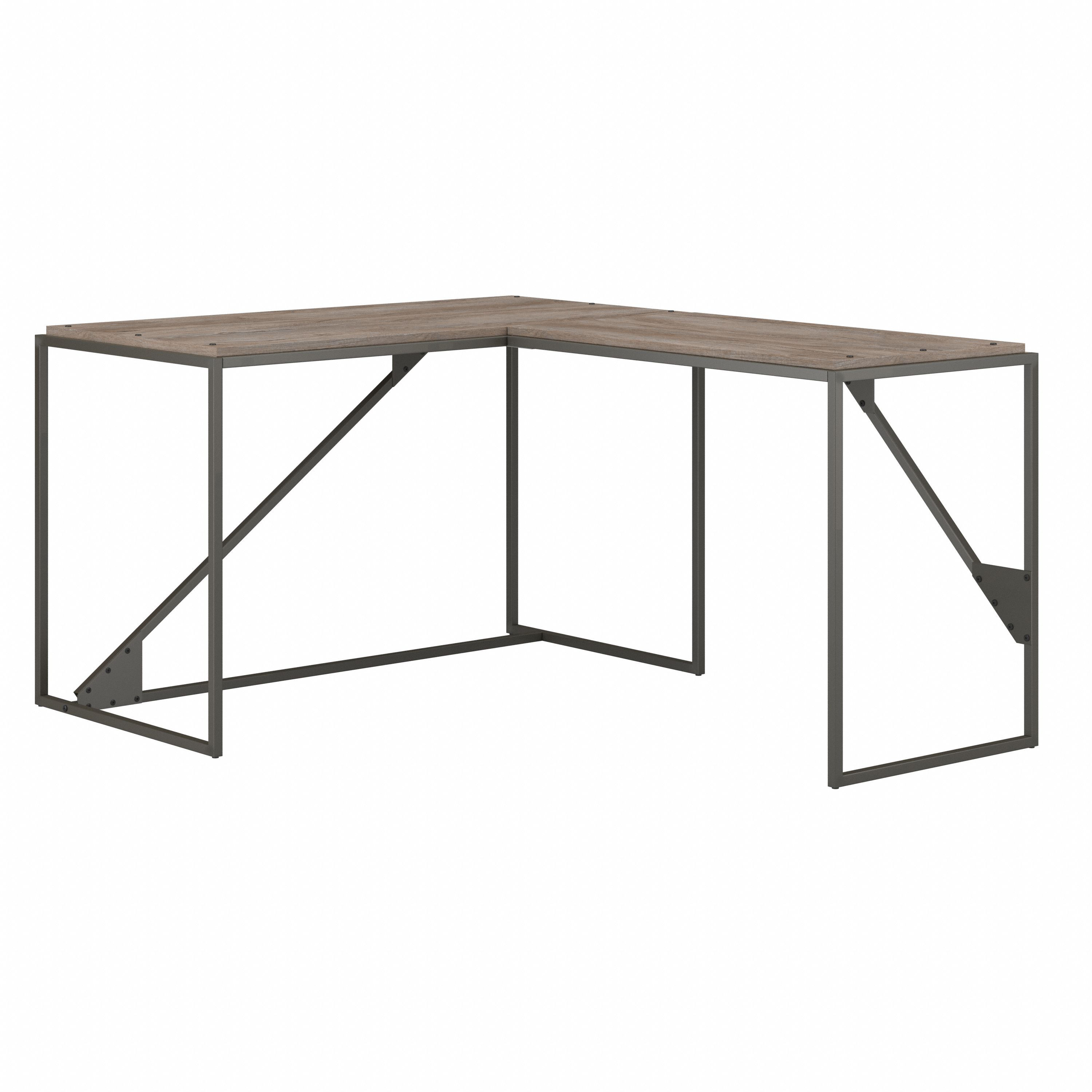 Shop Bush Furniture Refinery 50W L Shaped Industrial Desk 02 RFY017RG #color_rustic gray/charred wood