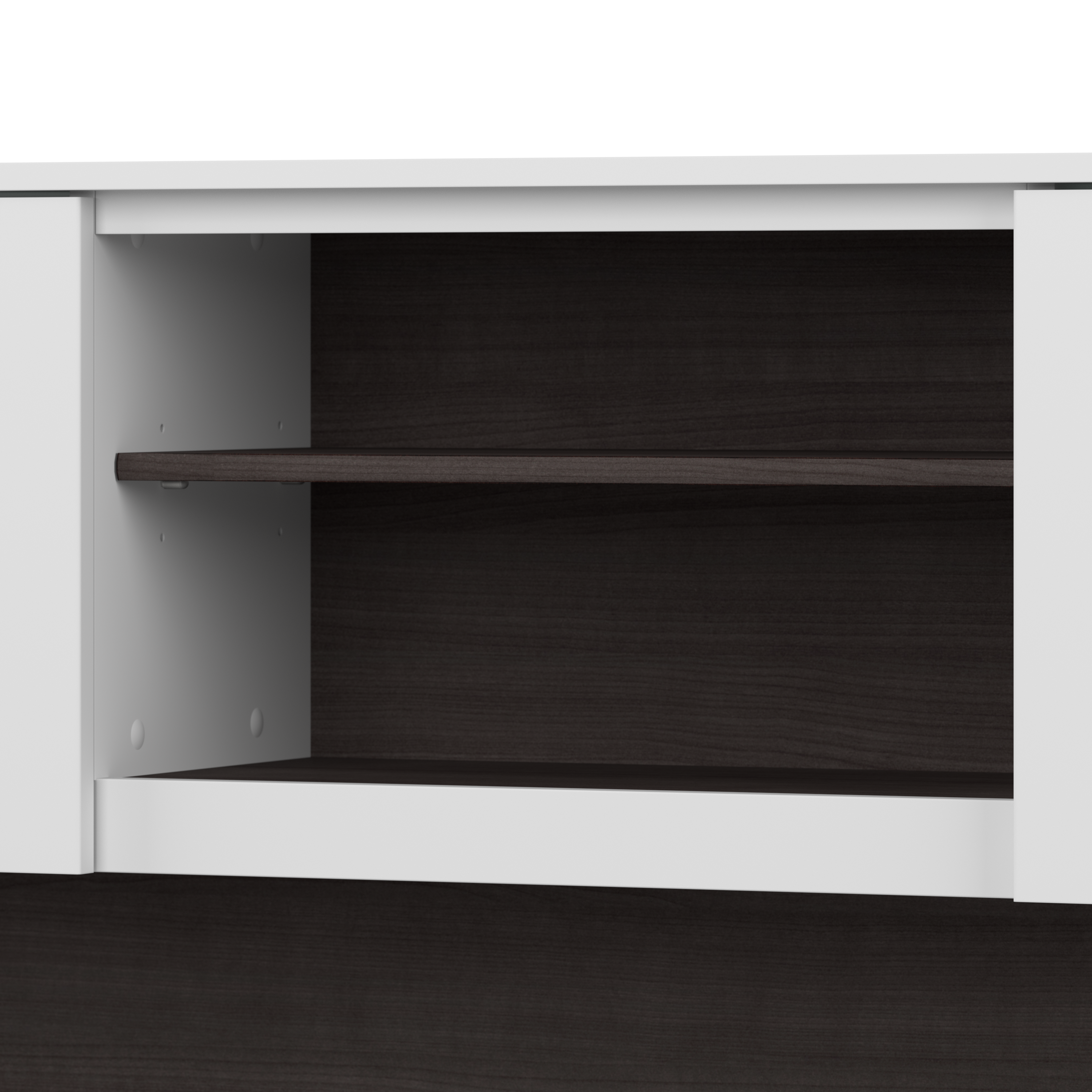 Shop Bush Furniture Somerset 60W L Shaped Desk with Hutch 05 SET002SGWH #color_storm gray/white