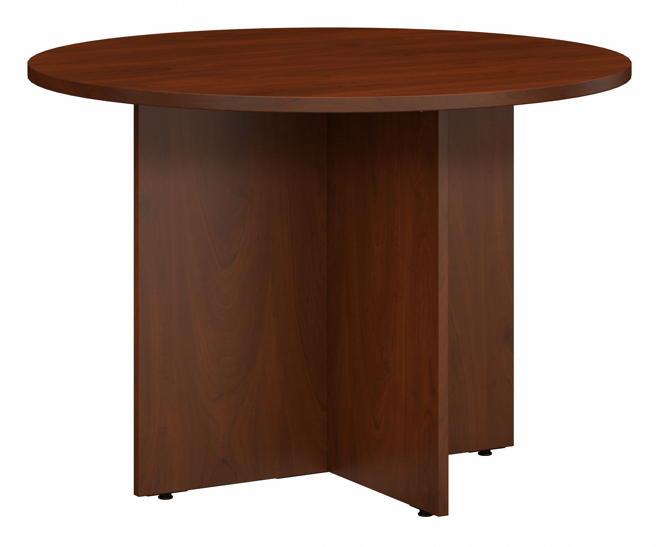 Shop Bush Business Furniture 42W Round Conference Table with Wood Base 02 99TB42RHC #color_hansen cherry
