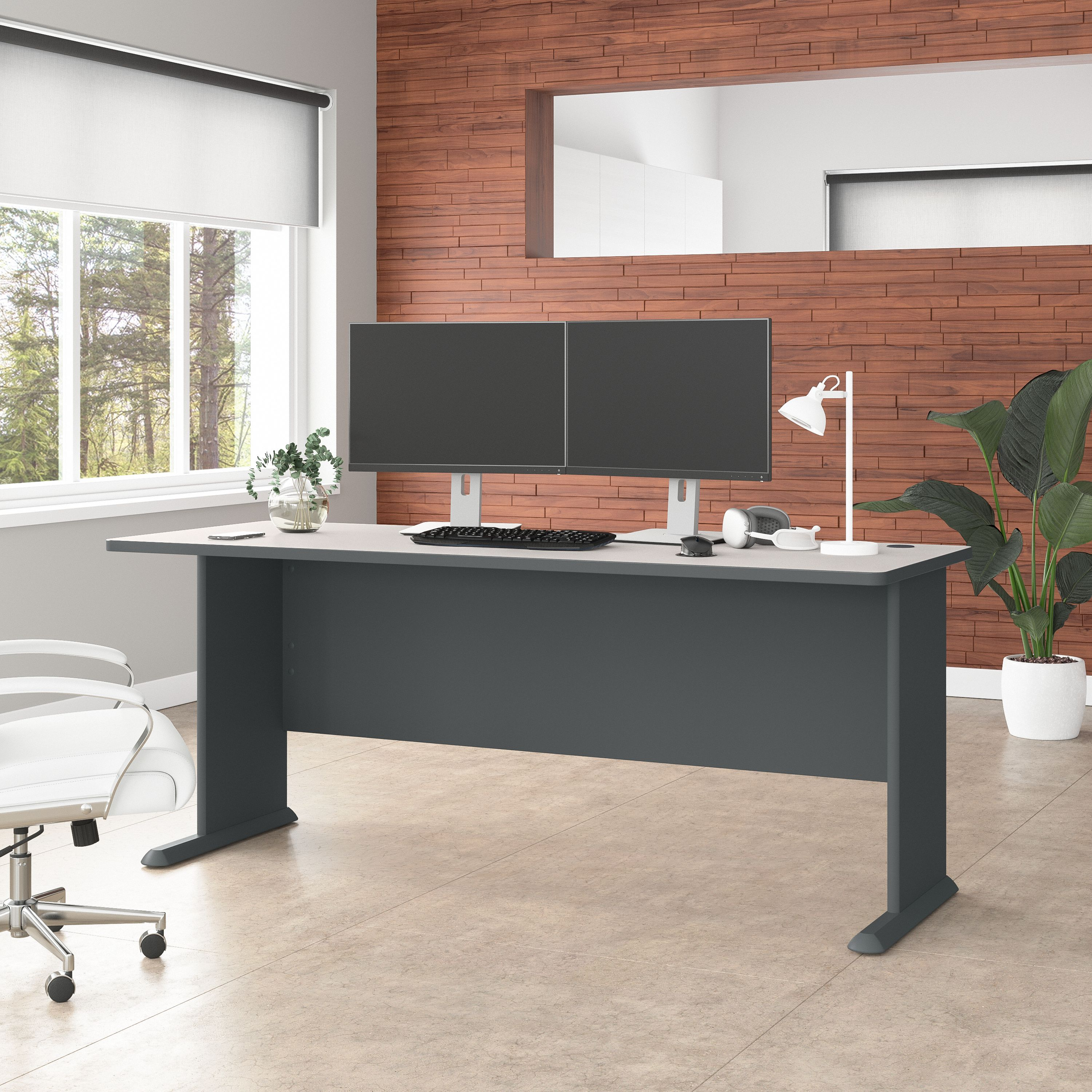 Shop Bush Business Furniture Series A 72W Desk 01 WC84872 #color_slate/white spectrum