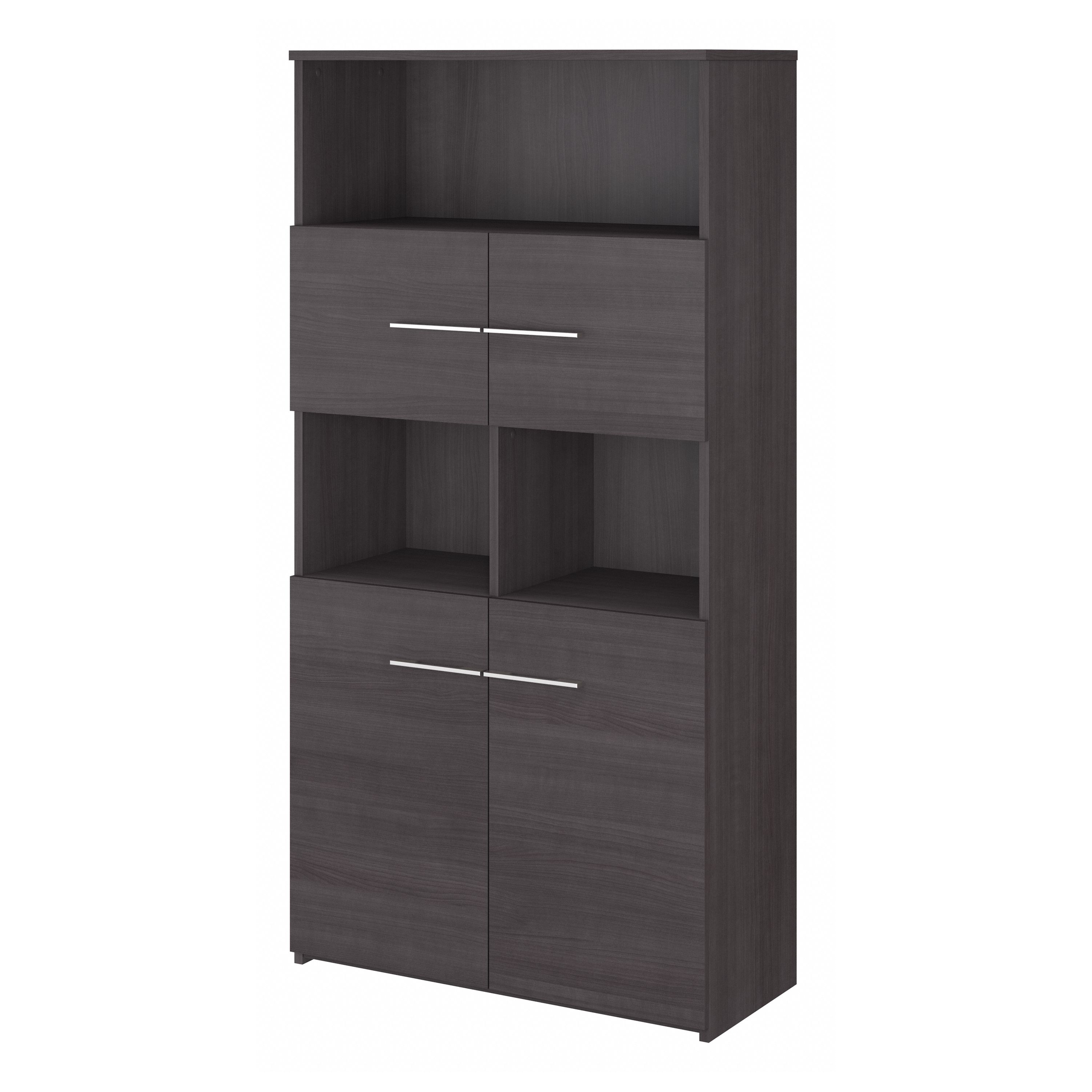 Shop Bush Business Furniture Office 500 5 Shelf Bookcase with Doors 02 OFB136SG #color_storm gray