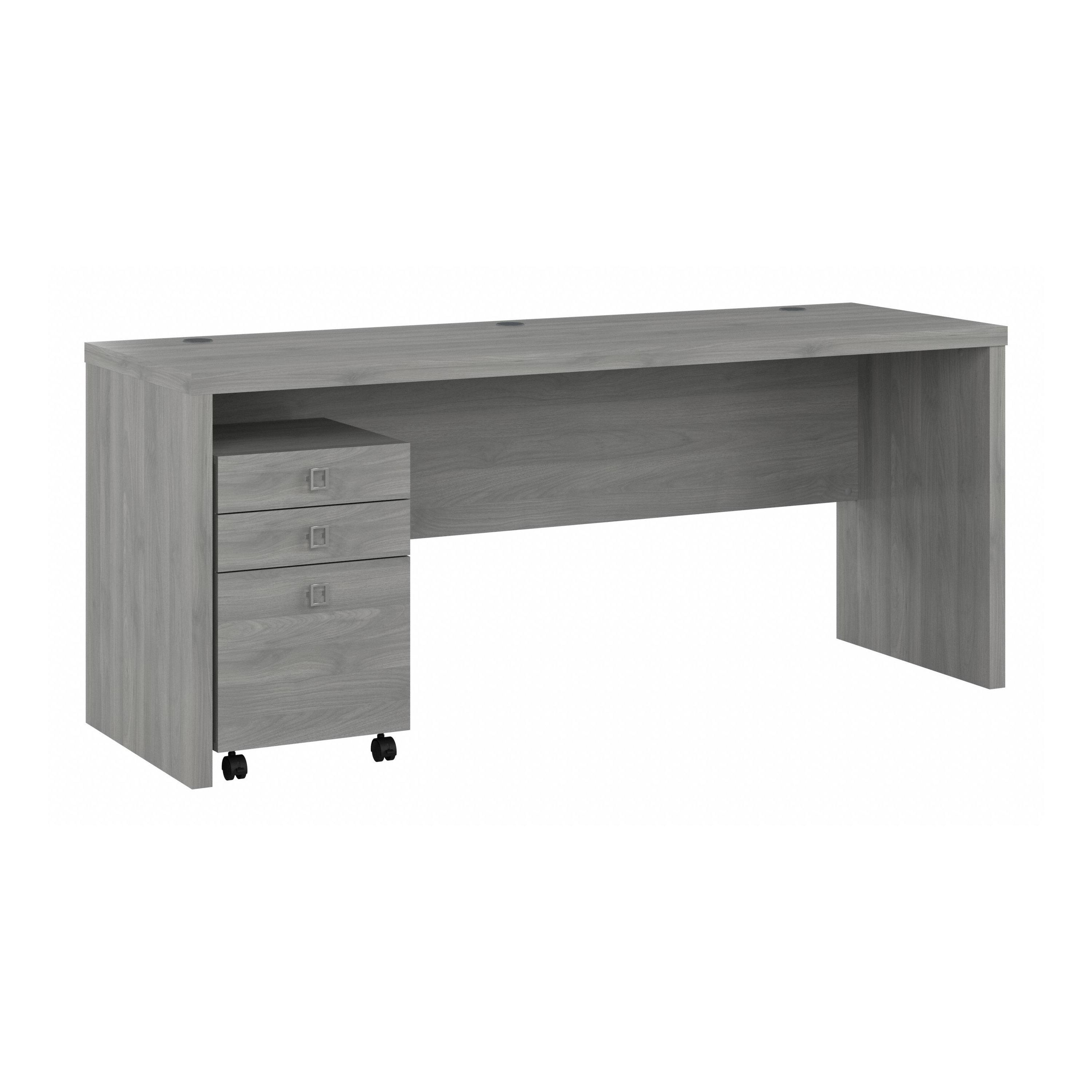 Shop Bush Business Furniture Echo 72W Computer Desk with 3 Drawer Mobile File Cabinet 02 ECH047MG #color_modern gray