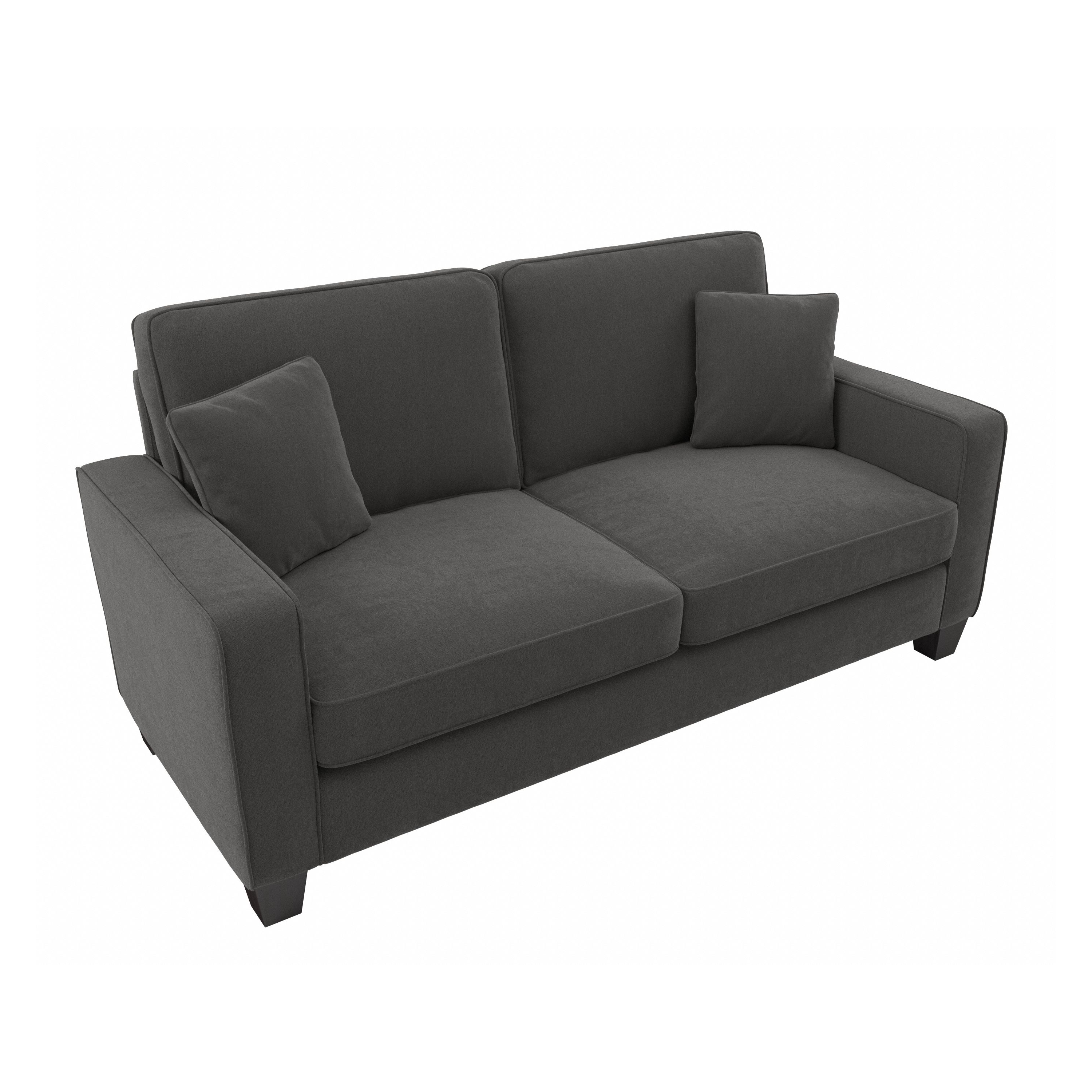 Shop Bush Furniture Stockton 73W Sofa 02 SNJ73SCGH-03K #color_charcoal gray herringbone fabr