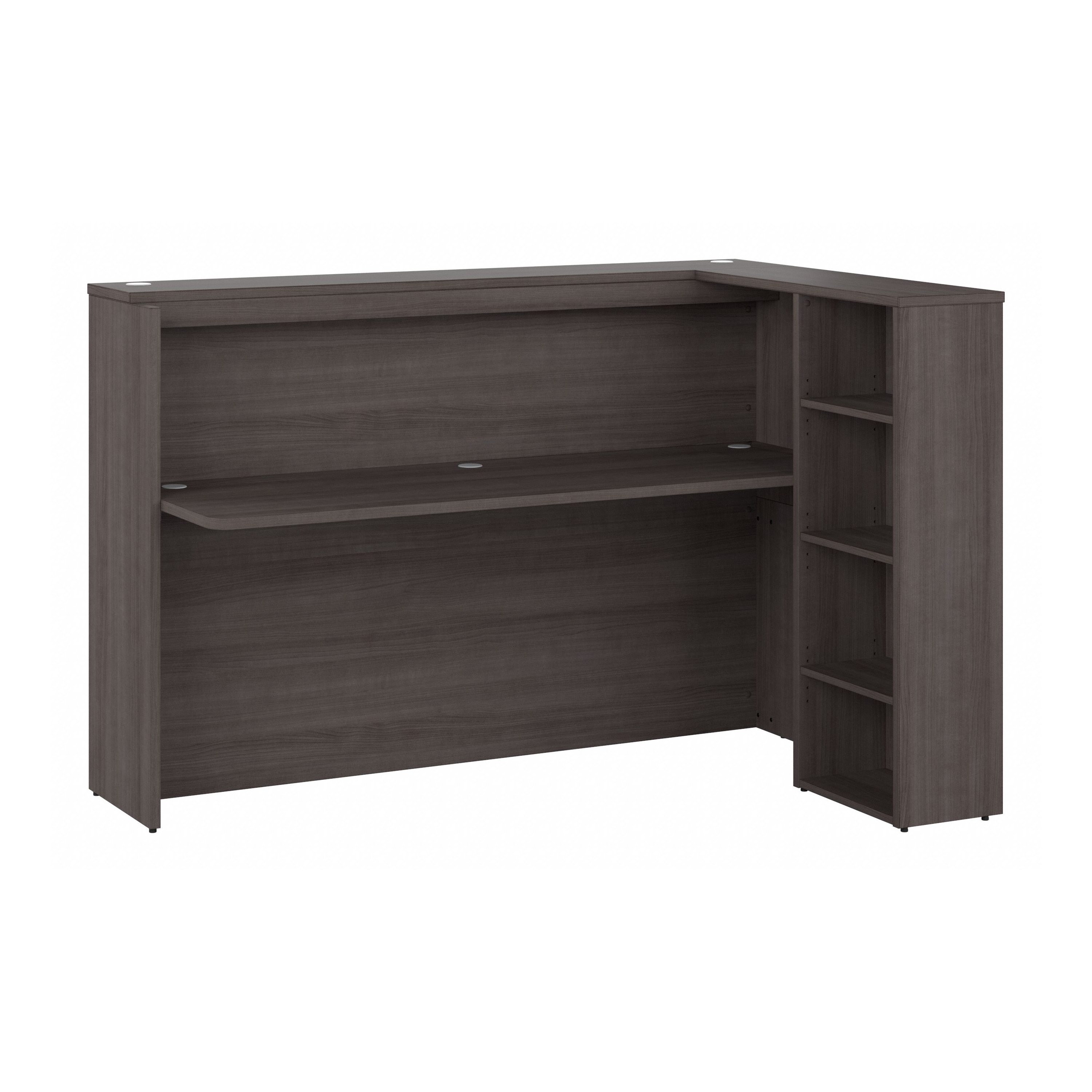 Shop Bush Business Furniture Studio C 72W Reception Desk with Shelves 02 SCD572SGK-Z1 #color_storm gray