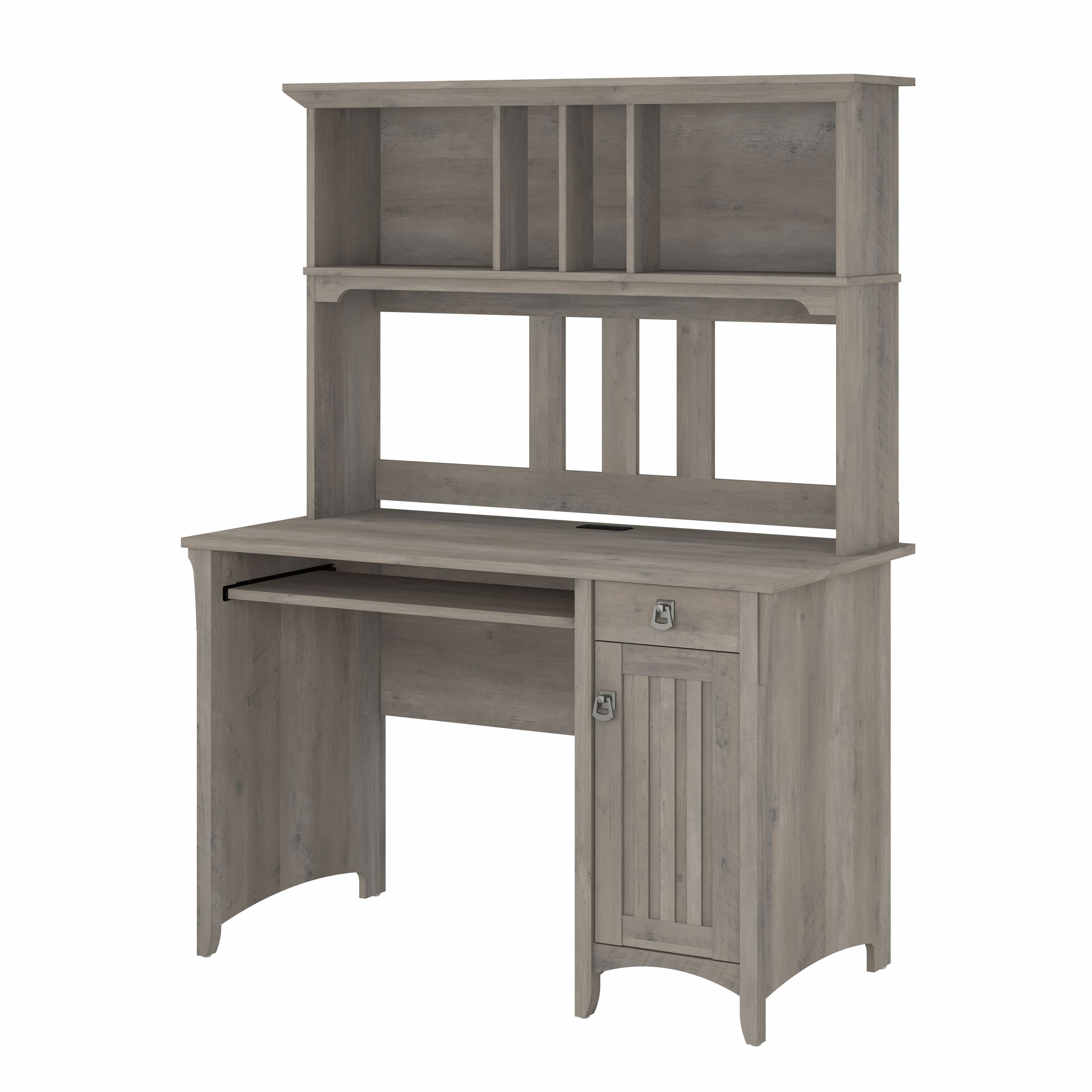 Shop Bush Furniture Salinas Small Computer Desk with Hutch 02 MY72508-03 #color_driftwood gray